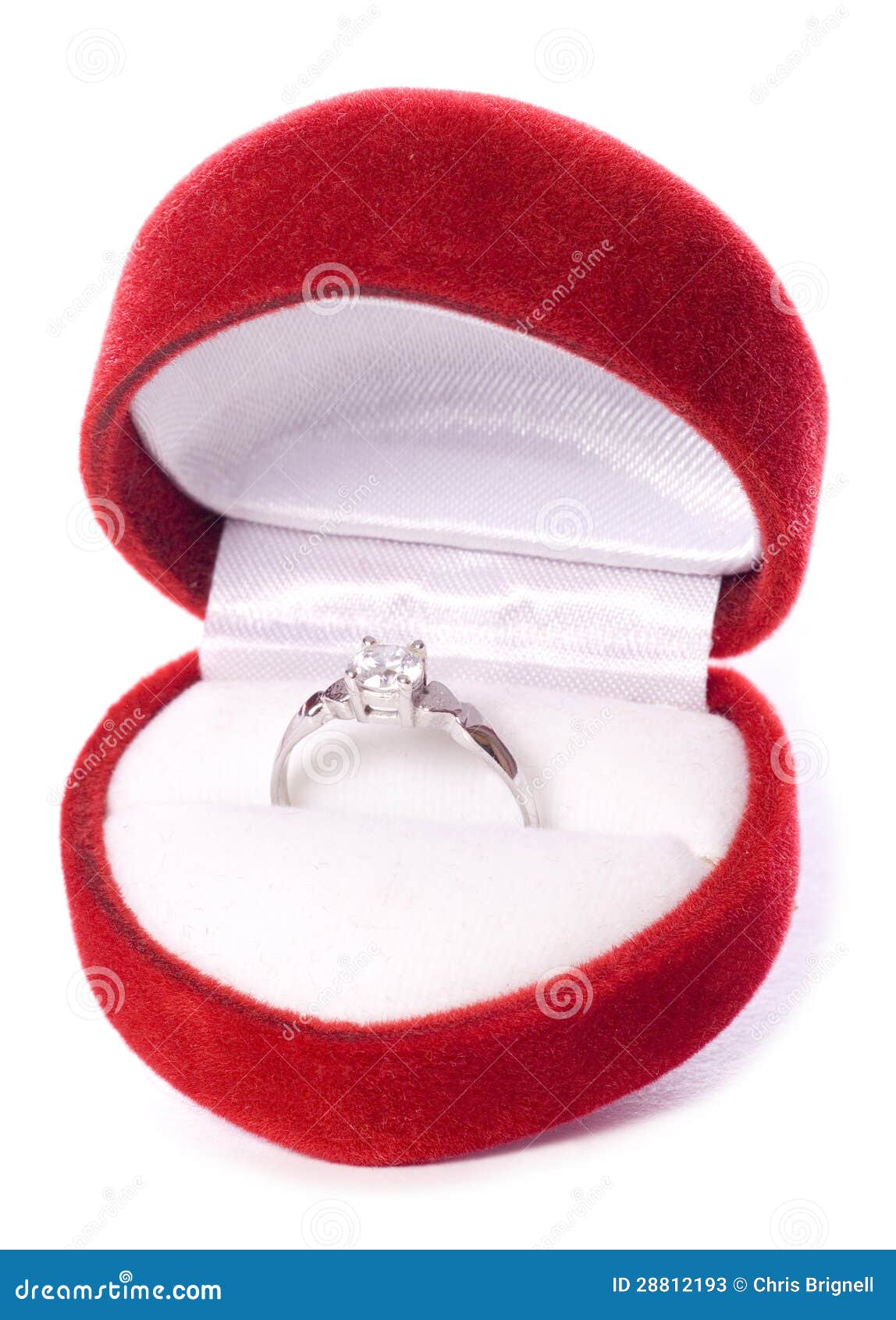 Engagement Ring and Box Cutout Stock Image Image of present, gift