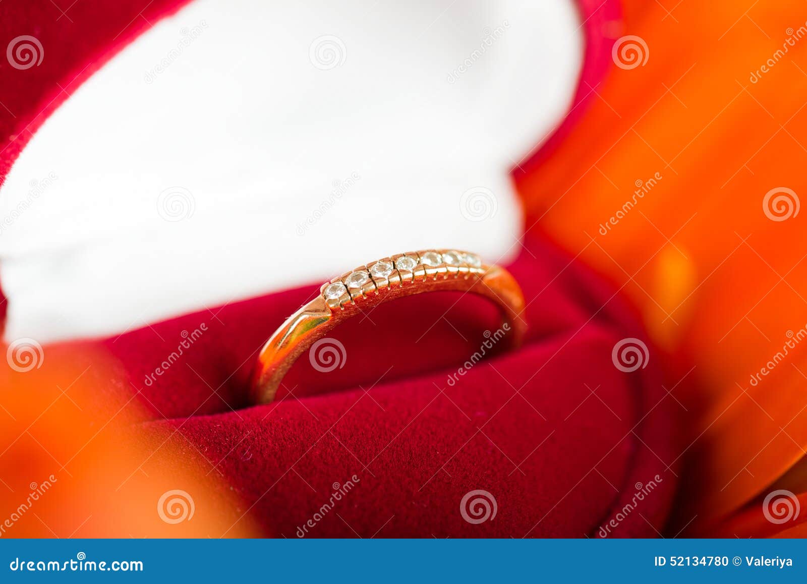 Engagement Ring in Box on Gerbera Flower Stock Photo Image of romance, color 52134780