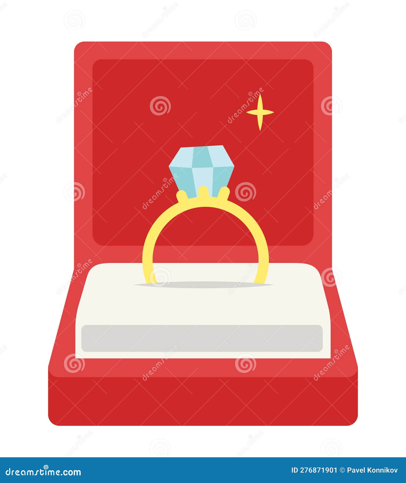 Engagement ring in box. stock vector. Illustration of relationship
