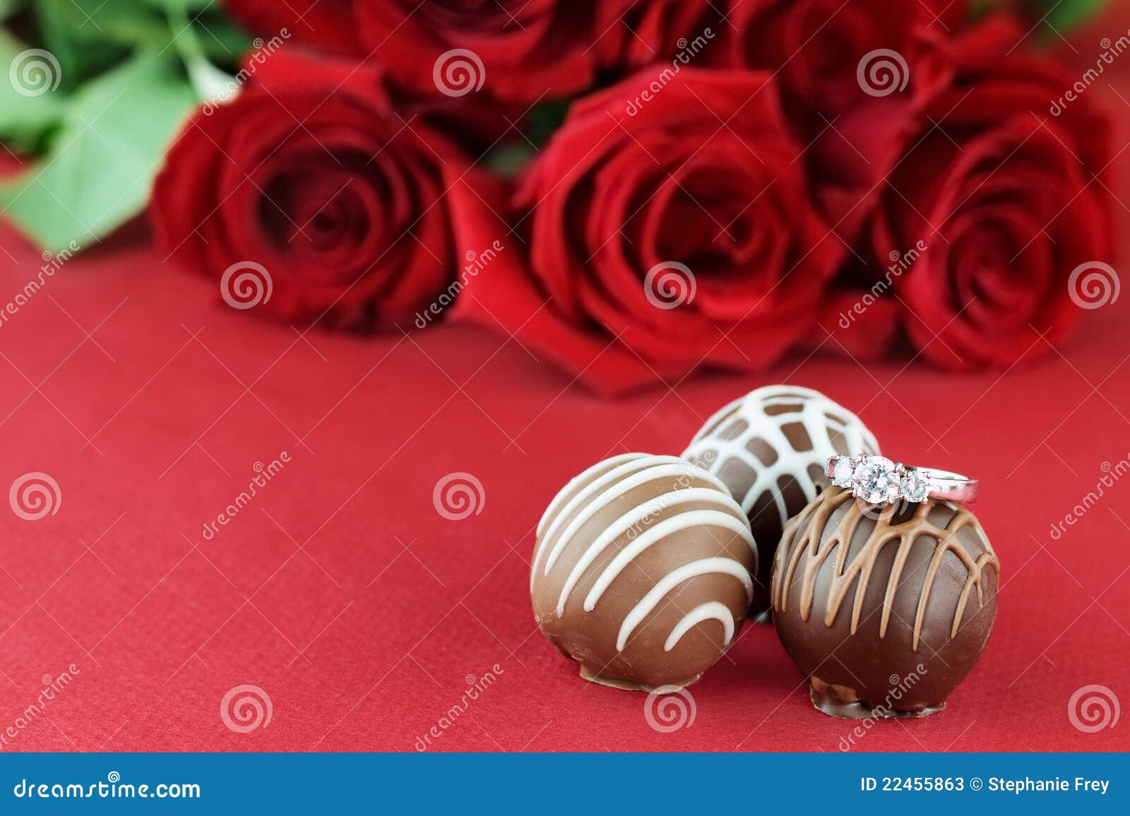 Engagement Ring and Chocolates Stock Image Image of affection, bloom