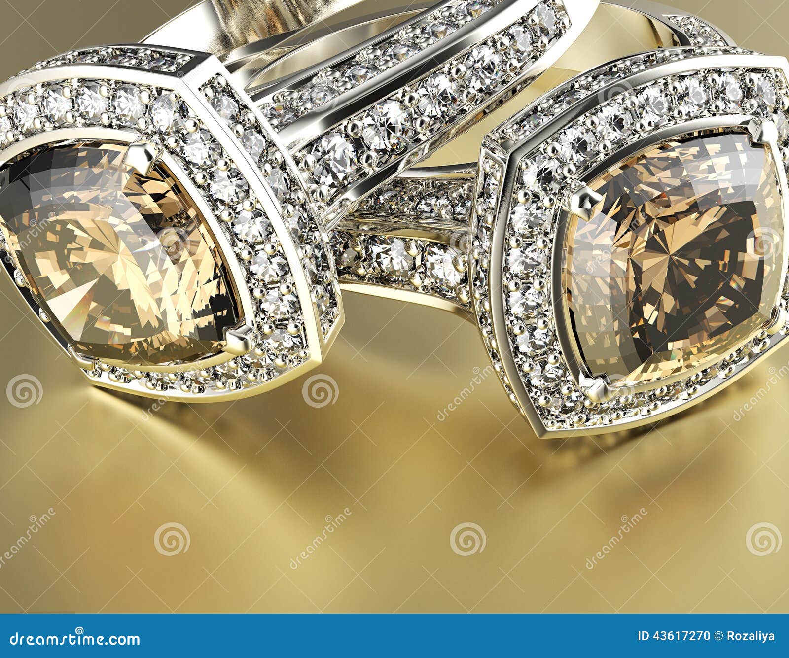 Engagement Ring with Cognac Diamond. Jewelry Background Stock Photo ...