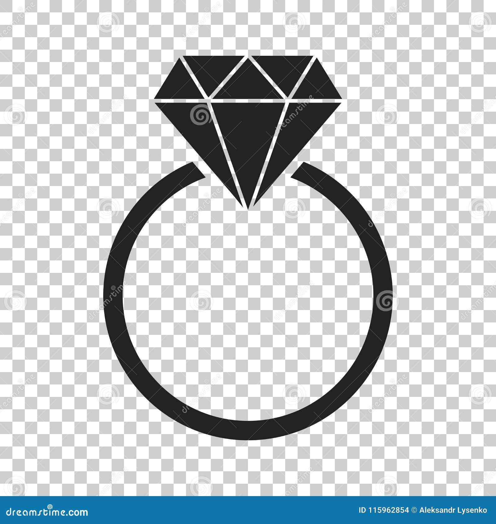 Engagement Ring with Diamond Vector Icon in Flat Style. Wedding Stock ...