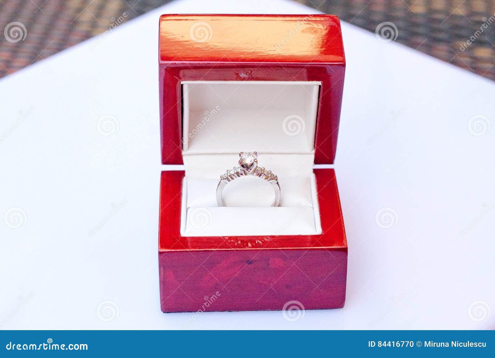 Engagement Ring in a Red Box Stock Photo Image of beautiful, hand