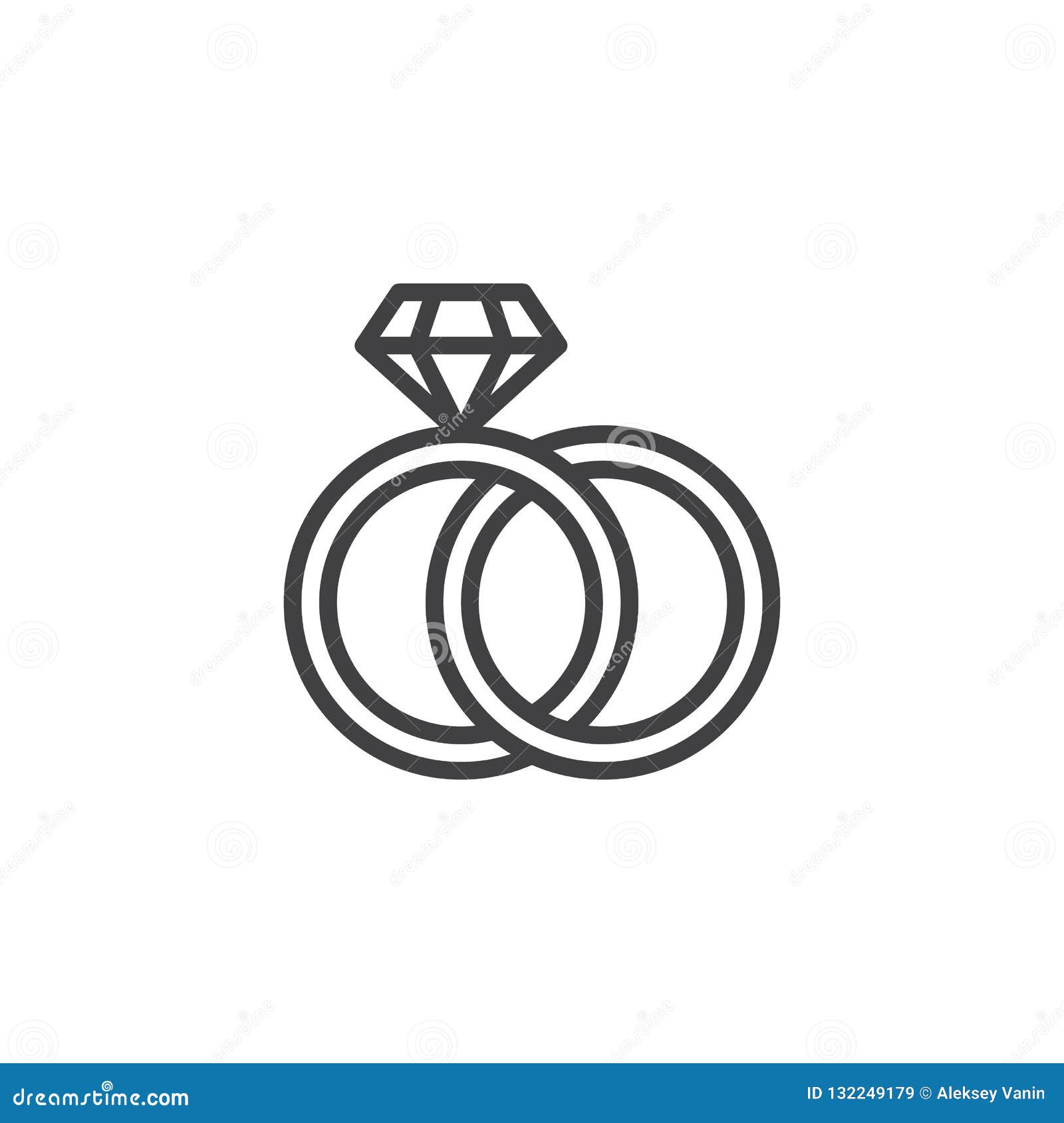 Engagement Rings Outline Icon Stock Vector - Illustration of accessory ...
