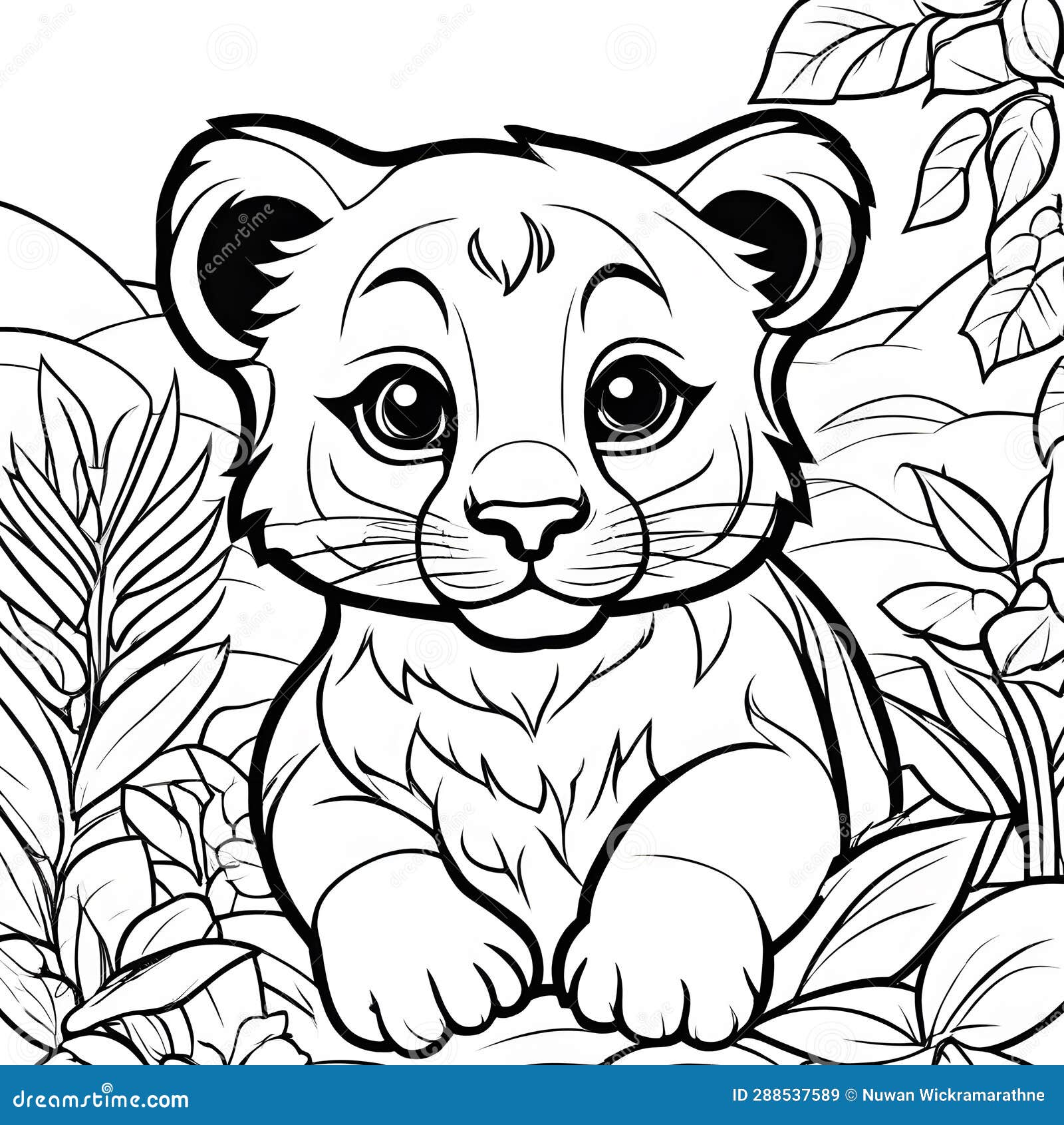 Adorable Baby Cub Coloring Book: Kids Creative Joy Stock Illustration