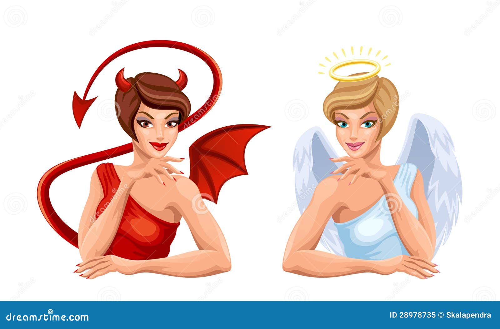 Engel und Teufel vektor abbildung. Illustration von kostüm