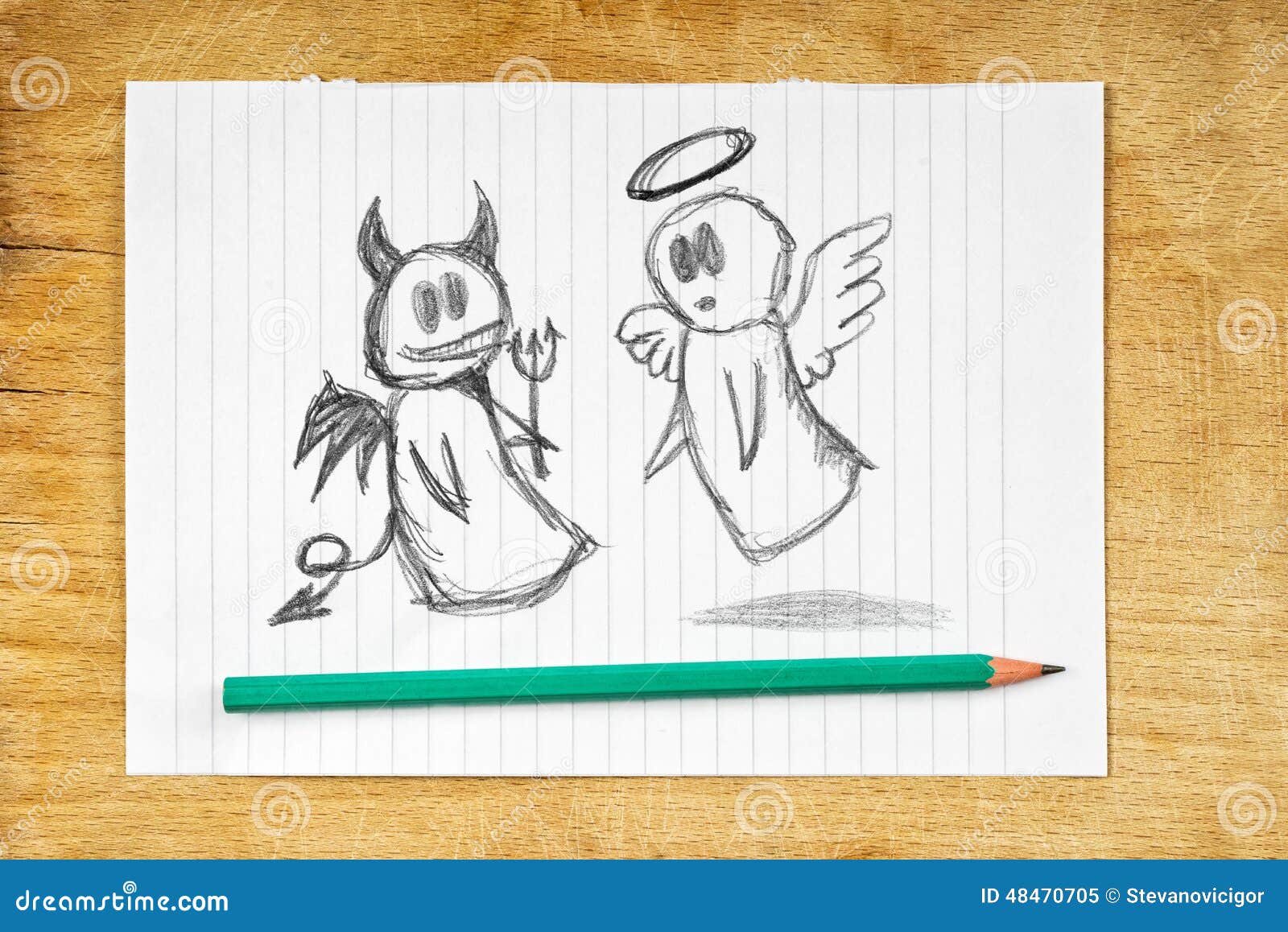 Engel und Teufel stock abbildung. Illustration von gemein - 48470705