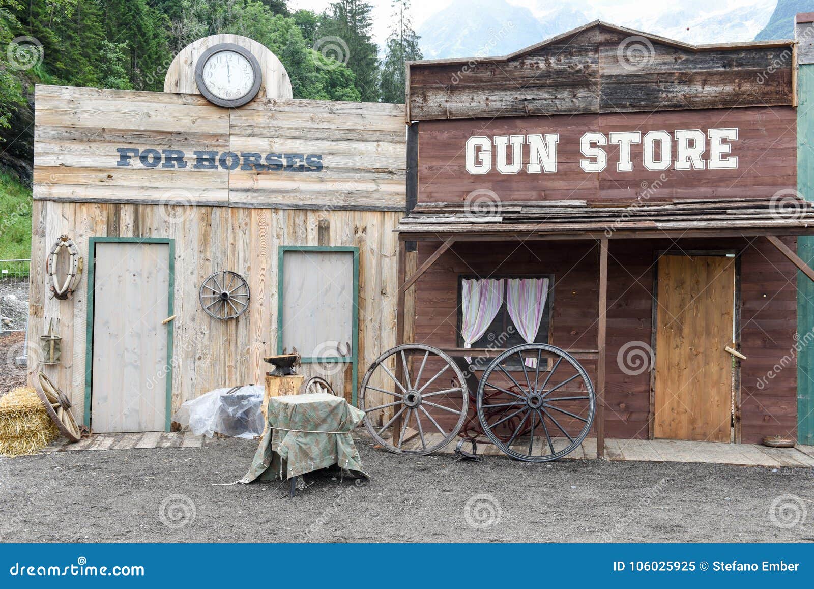 Shops of a Wild West Cowboy Town Editorial Image - Image of door, lunch:  106025925