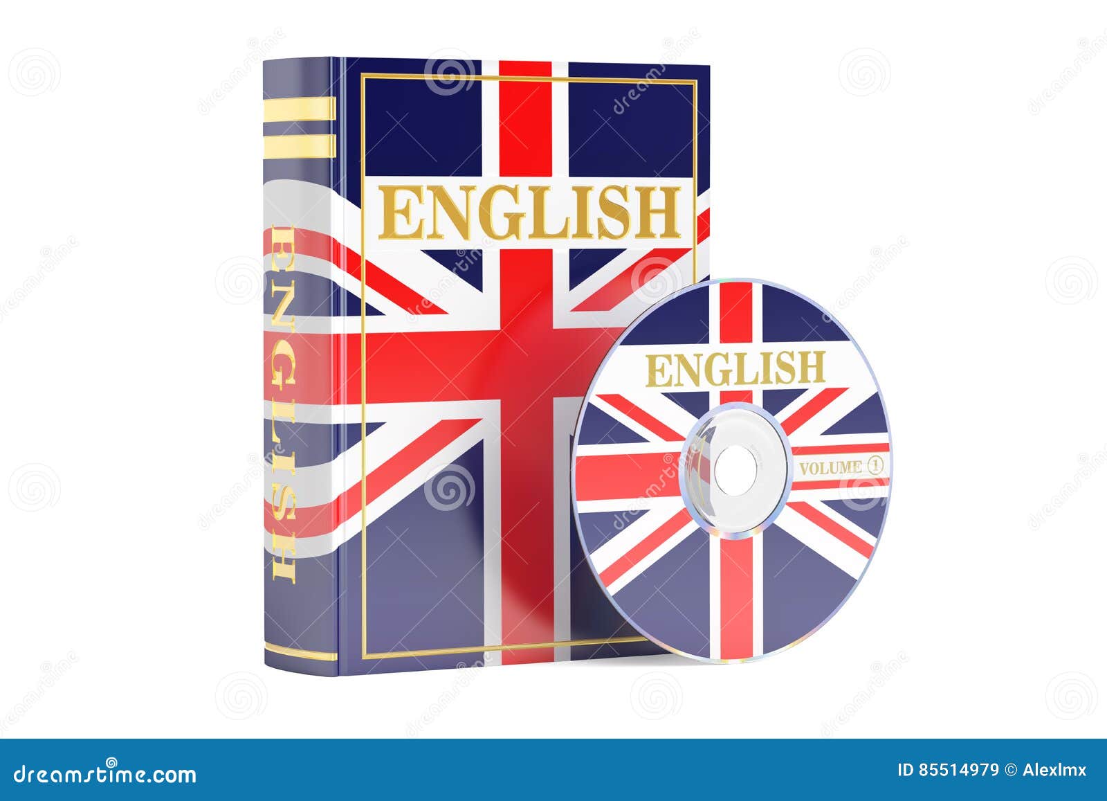 Engels Boek Met Vlag Van Britse En CD Schijf, Het 3D Teruggeven Stock Illustratie - Illustration of voorwerp: 85514979