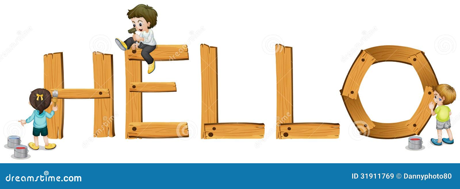 Engels woord hello vector illustratie. Illustration of beeldverhaal 31911769