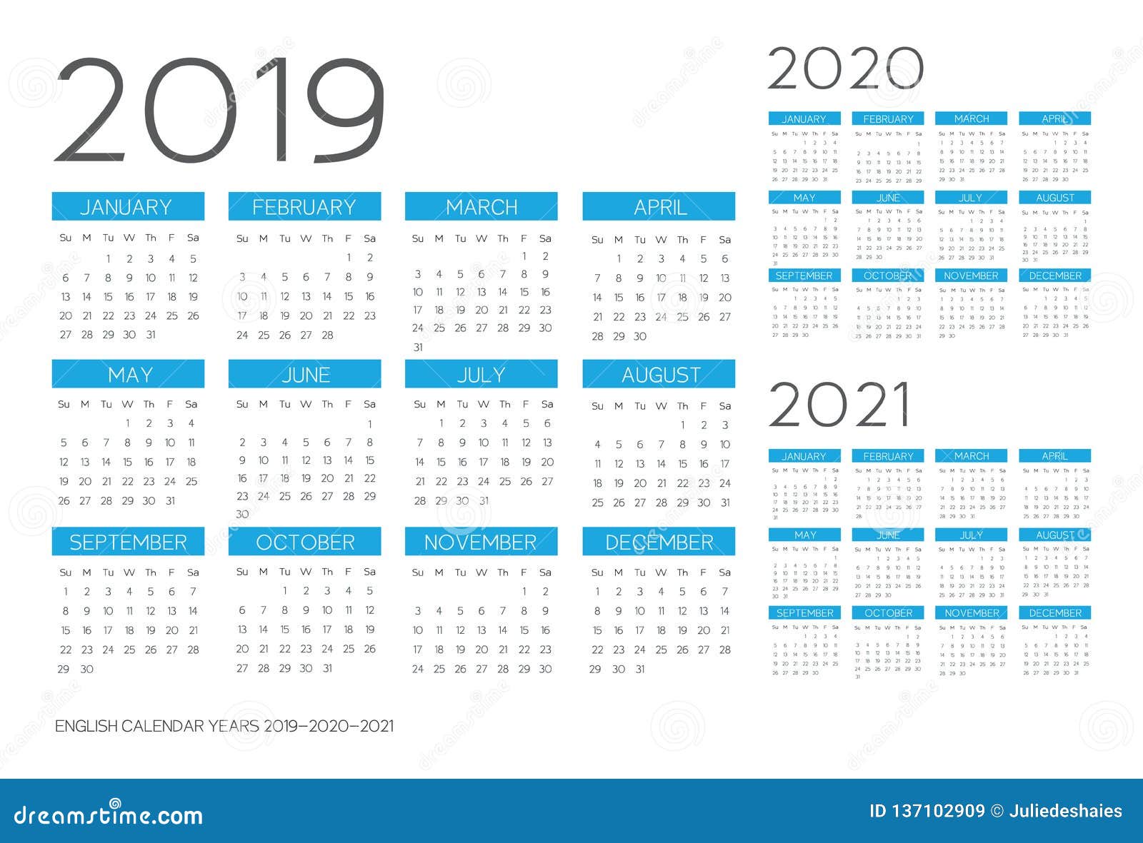 Engelse Kalender 2021 2021 2021 Vector Vector Illustratie Engelse Kalender 2021 2021 2021 Vector Vector Illustratie