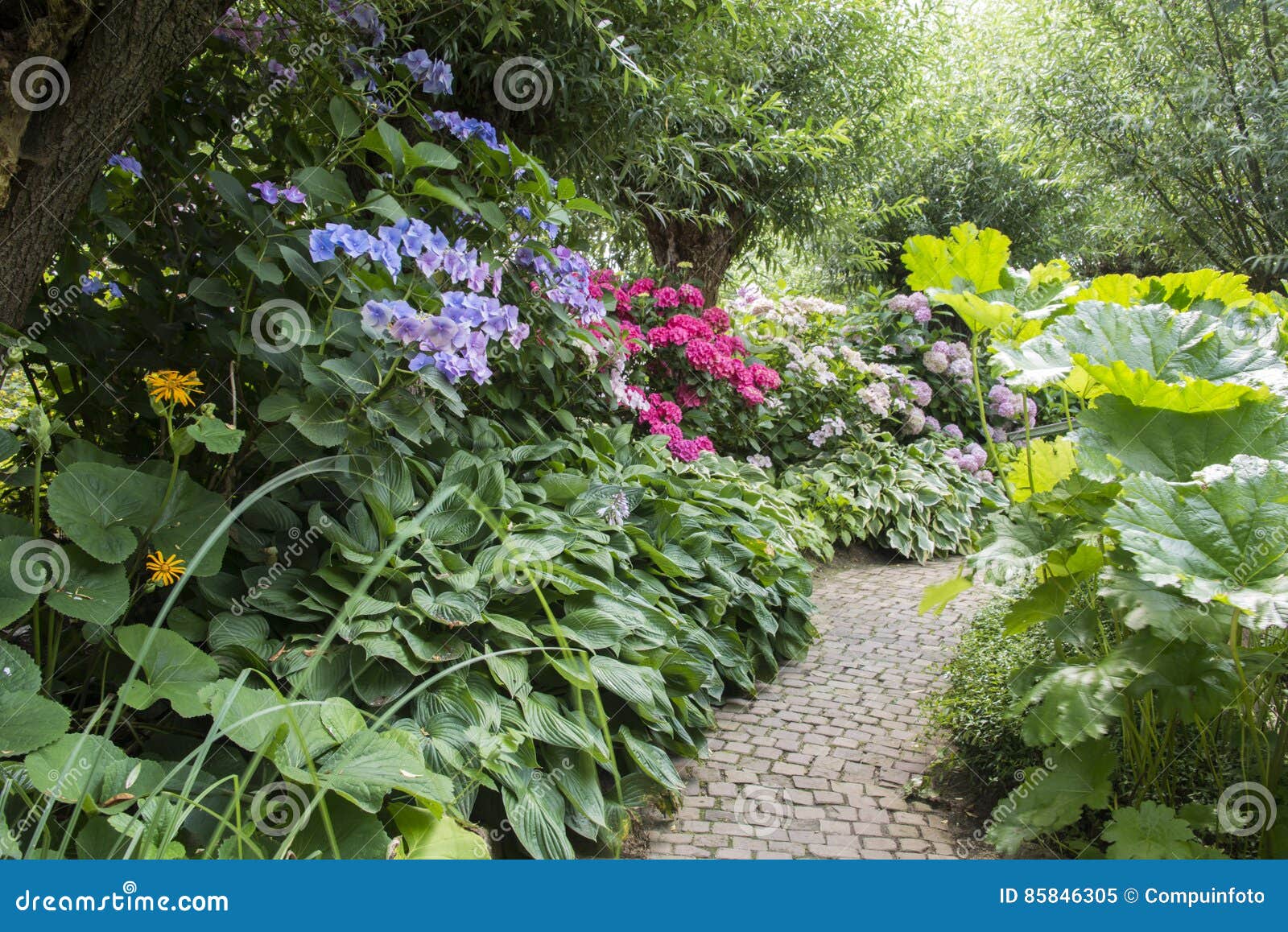 Betere Engelse tuin met bloemen stock afbeelding. Afbeelding bestaande TT-59