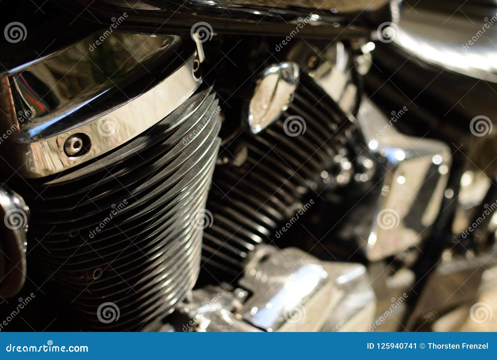 Black Motorcycle with Chrome Stock Image Image of colorful, cropped
