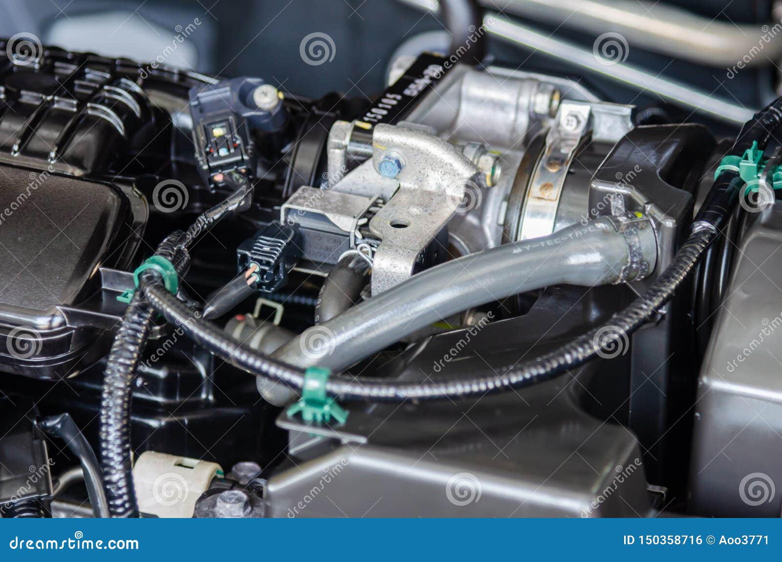 Close up engine cars stock photo. Image of close, fuel 150358716