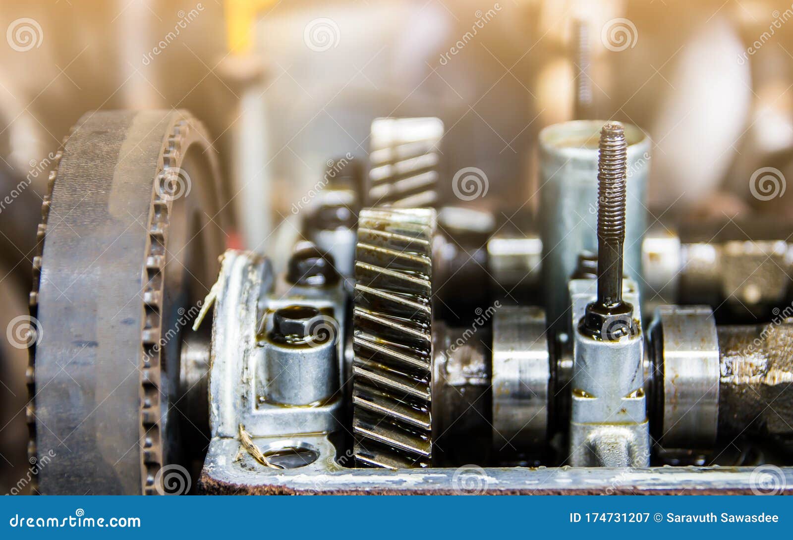 Repairing of Engine Camshaft and Valves Stock Image Image of