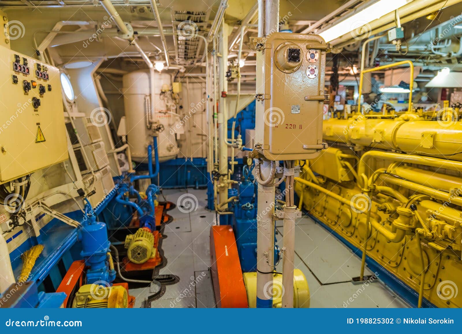Engine Compartment of Retro Cruise Liner Editorial Photography Image