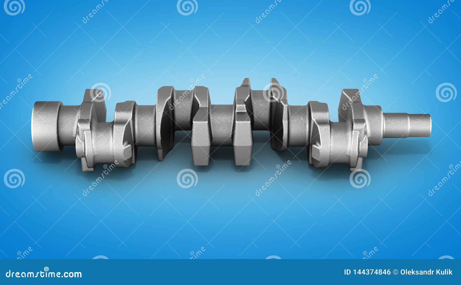 Engine Crankshaft on Gradient White 3d Illustration Stock Illustration