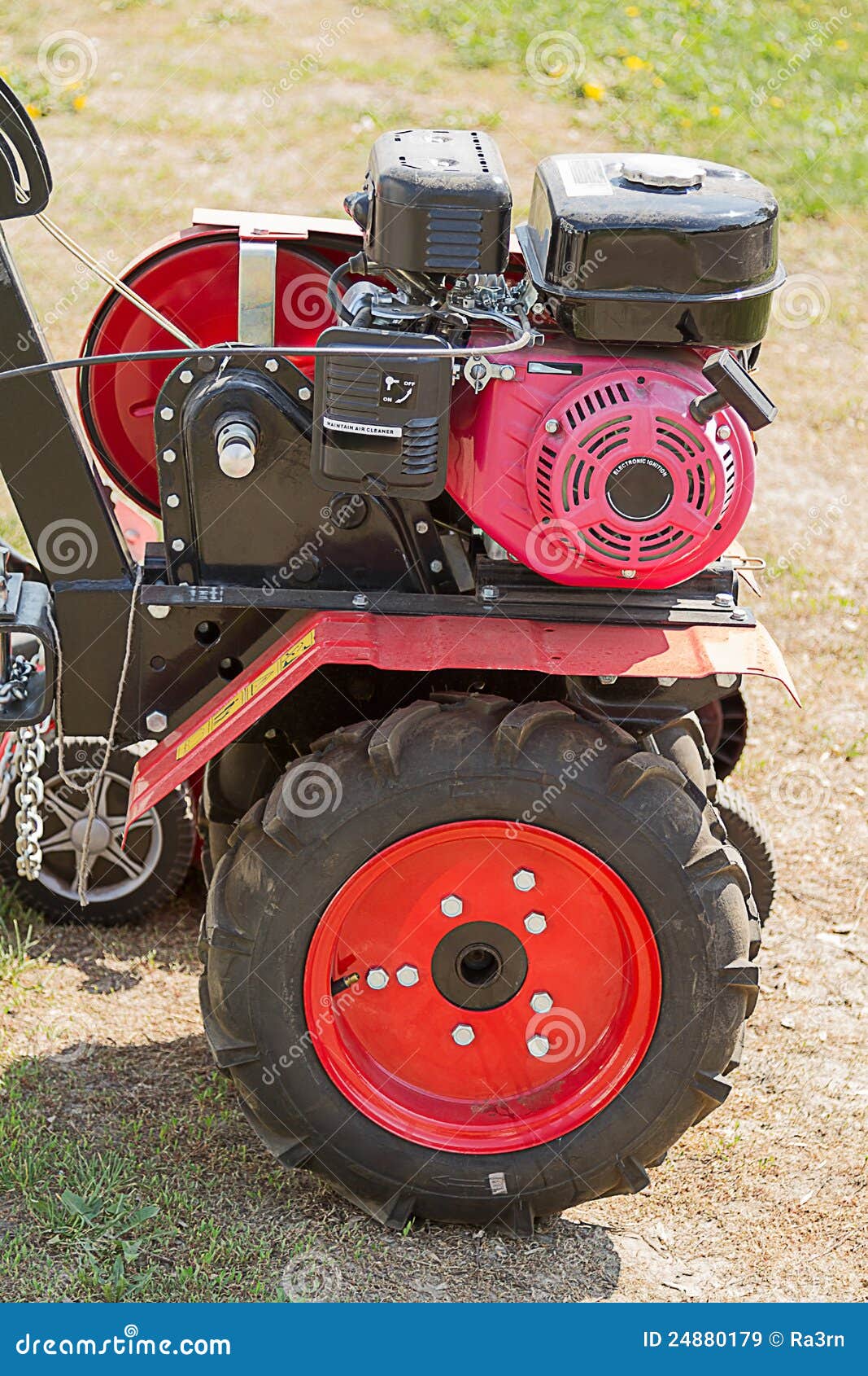 Engine of cultivator stock image. Image of work, manual 24880179