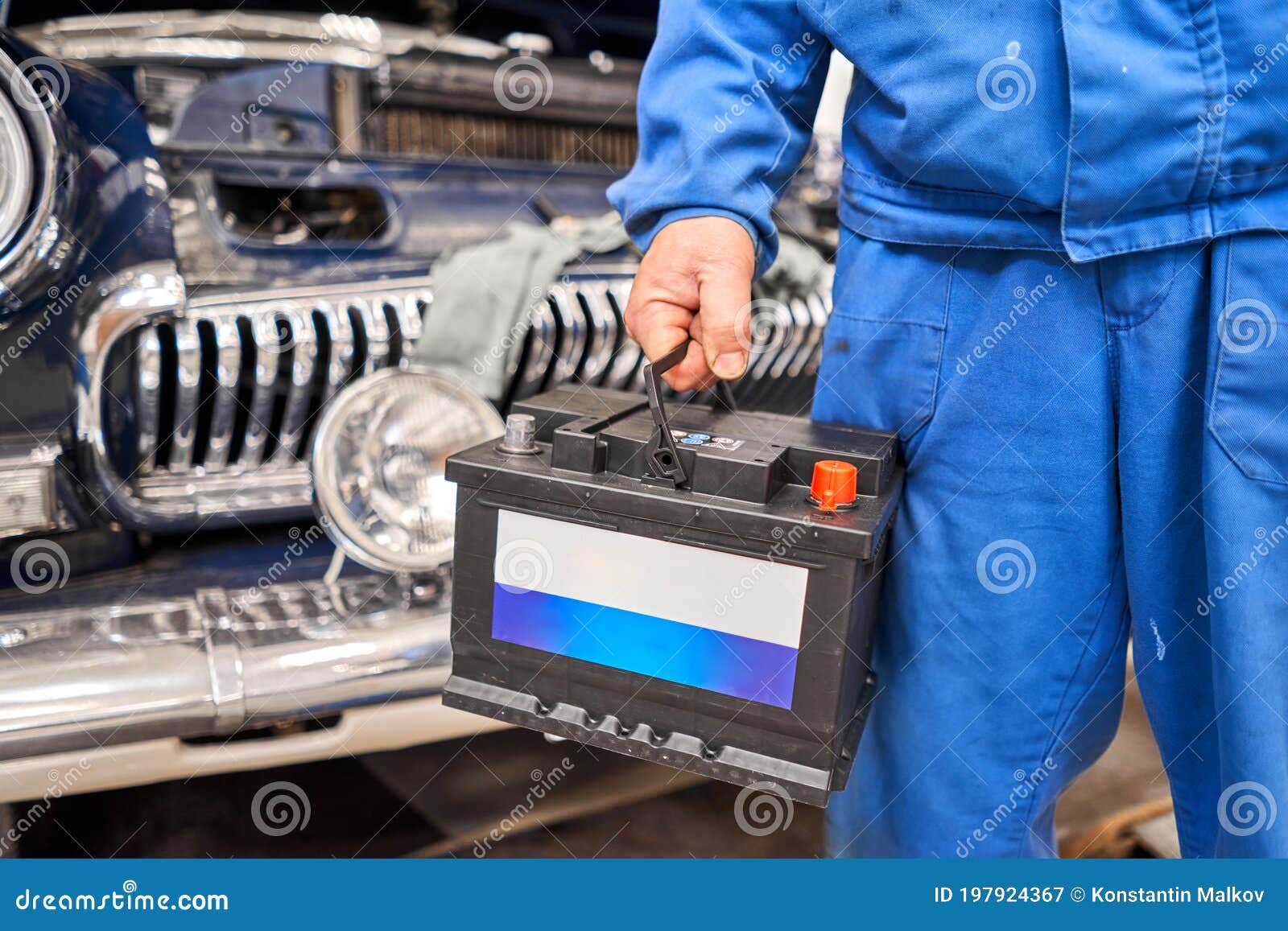 Engine Engineer is Replacing Car Battery because Car Battery is