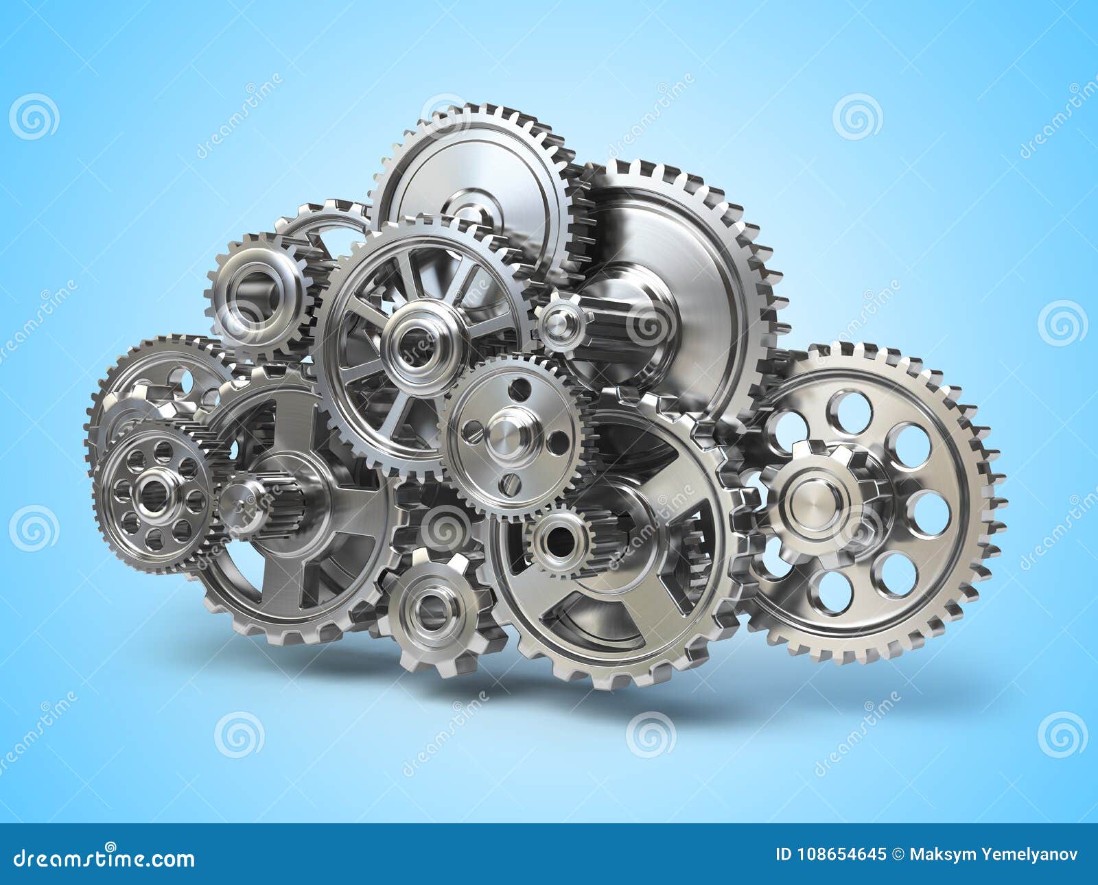 engine gears in form of cloud. cloud computing and networkin con