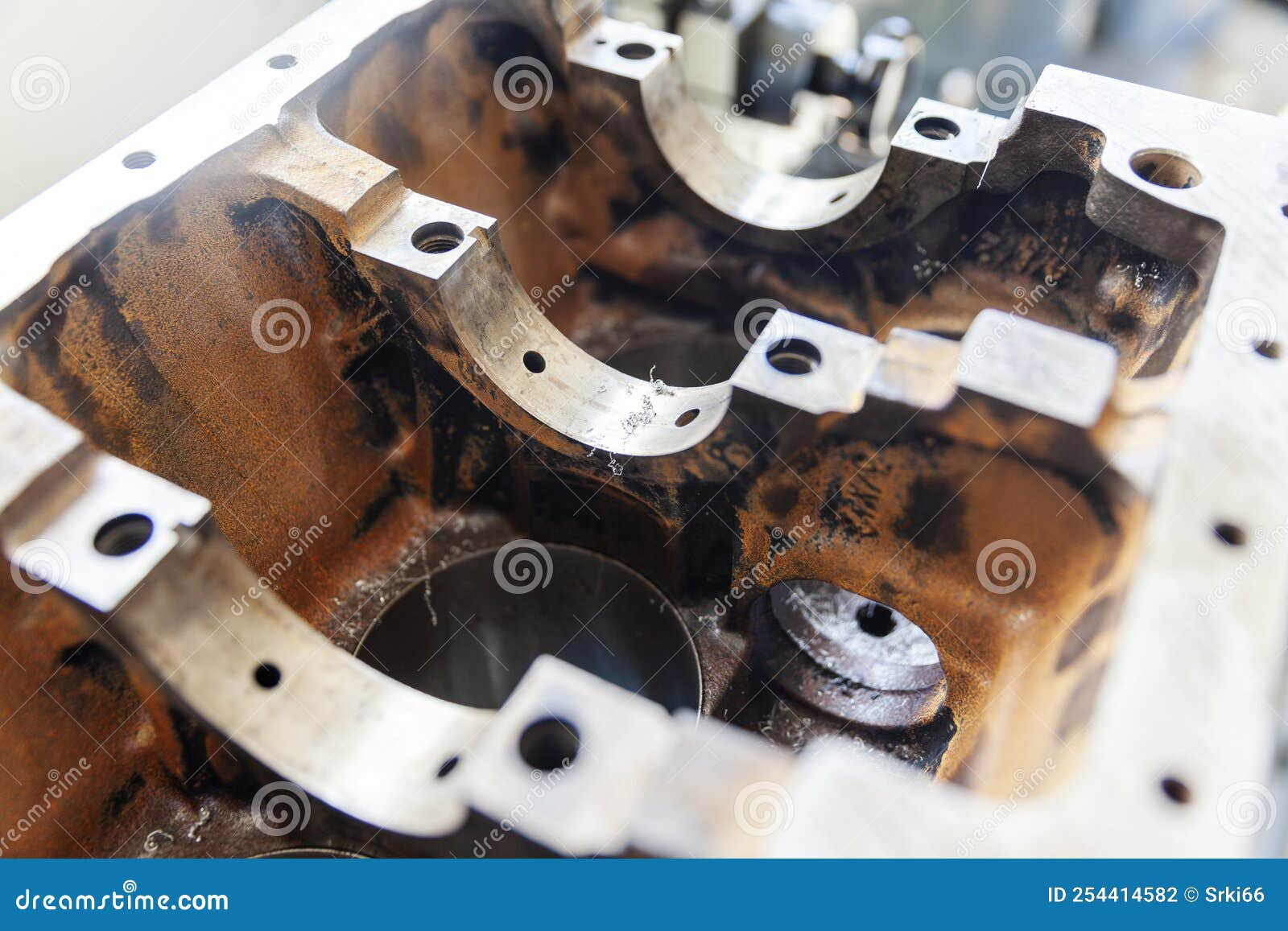 Engine head with valves stock photo. Image of mechanic 254414582