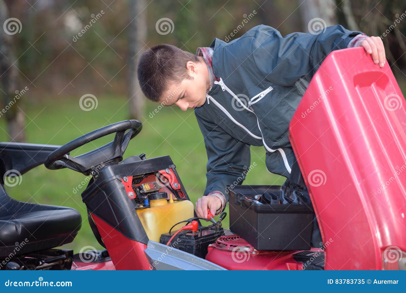 Engine mechanic on call stock image. Image of mechanic 83783735