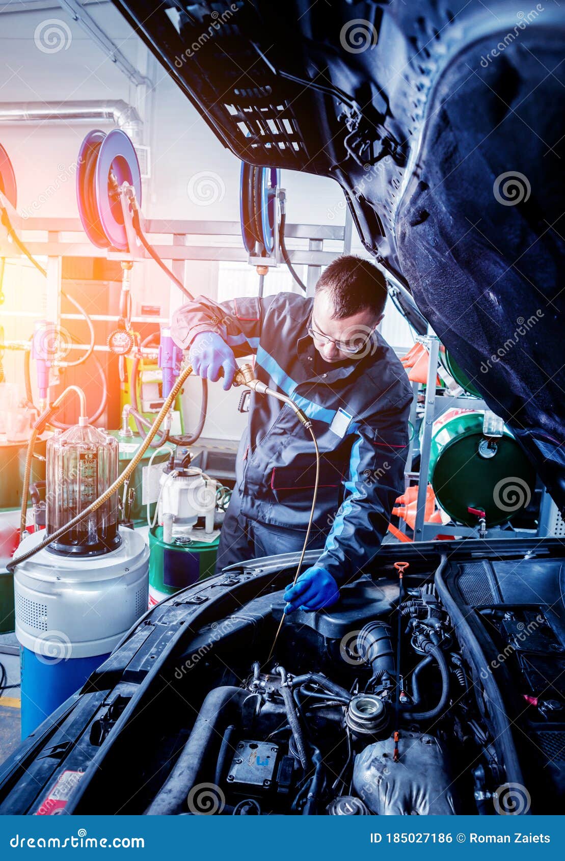 Engine Oil Change. Car Repair Stock Photo Image of diesel, automotive