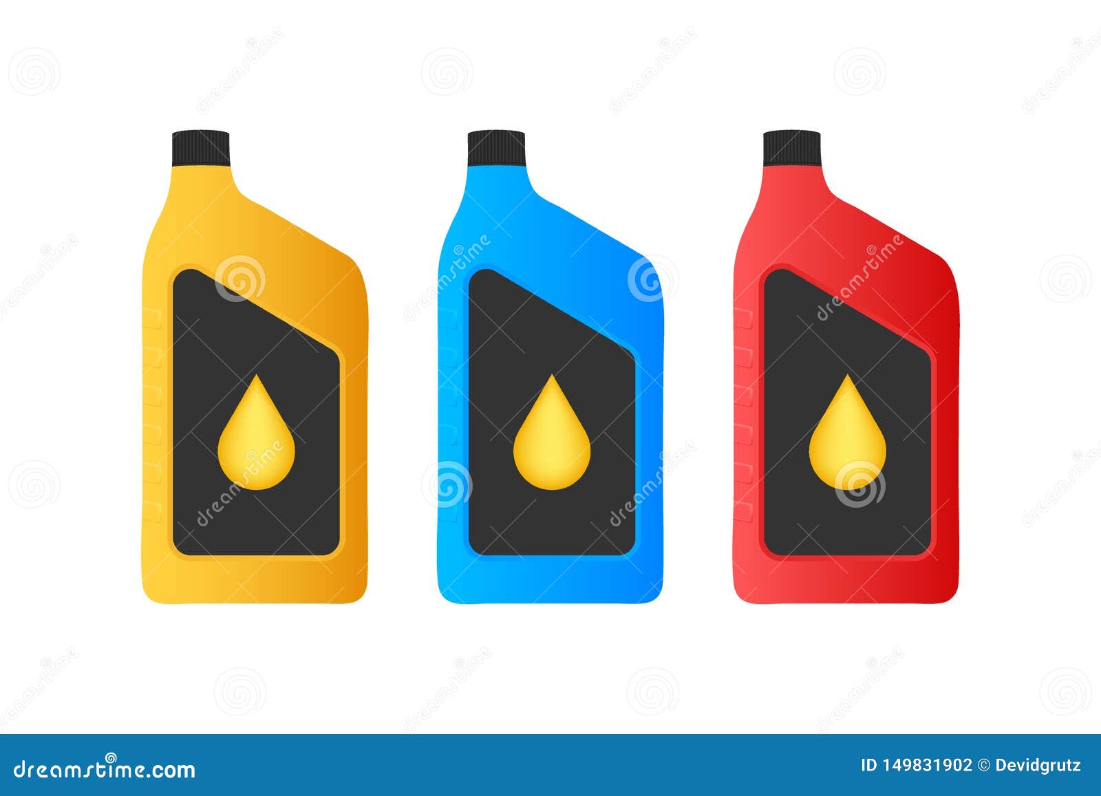 Download Engine Oil Plastic Bottle Package Mockup On White Background. Vector Stock Illustrtaion Stock ...