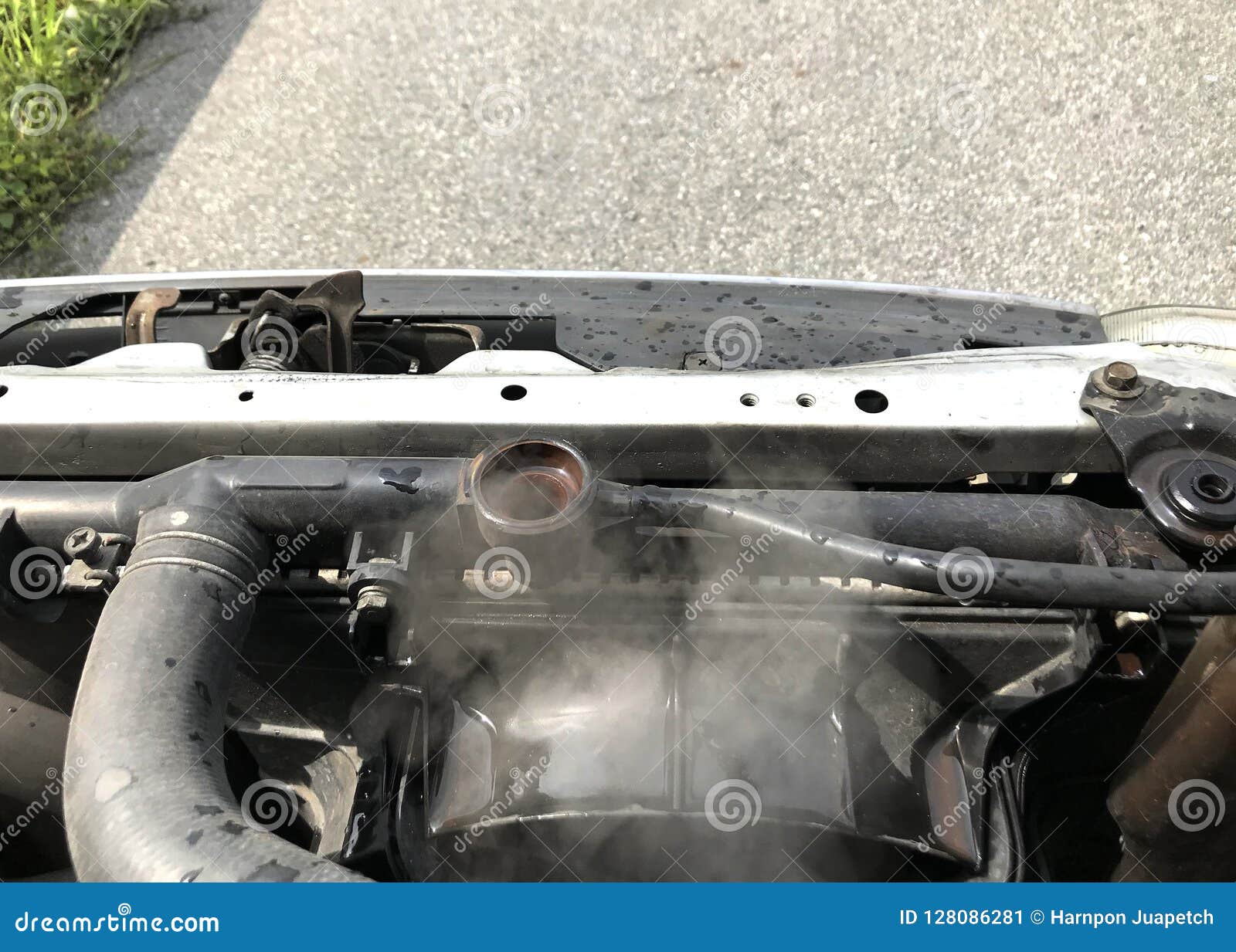Engine overheating stock image. Image of fire, broken 128086281