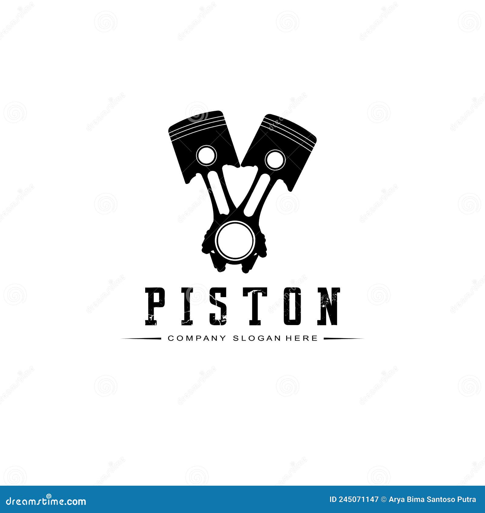 Engine Piston Logo Icon Vector Car Vehicle, Drive Tool, Retro