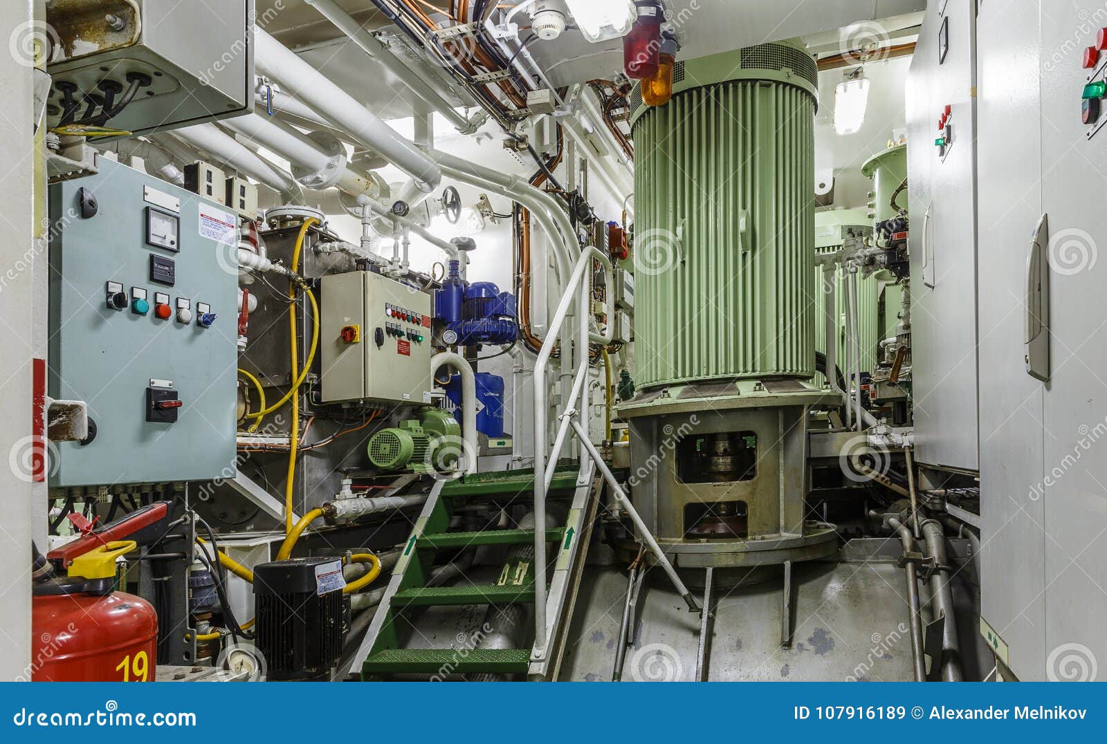 Engine room of the ship stock image. Image of machine 107916189