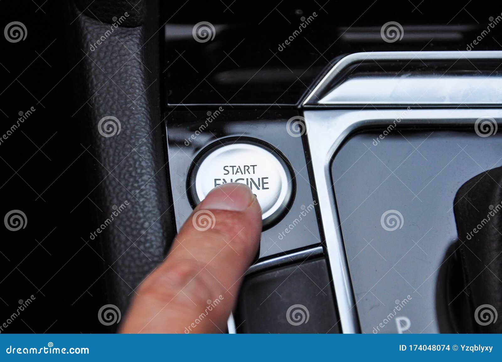 Engine Start Button of Car by Finger Stock Photo Image of start