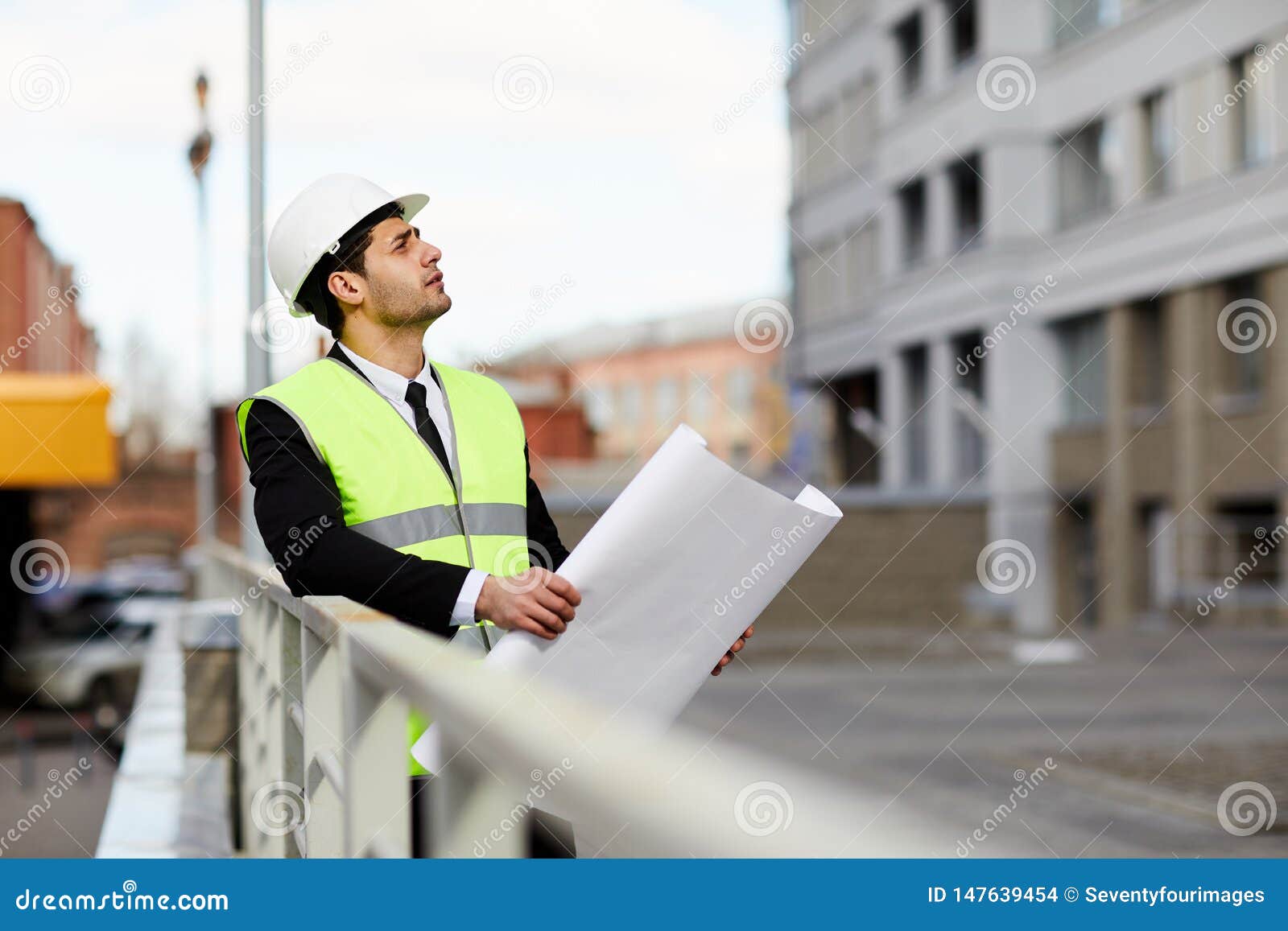 Engineer at Construction Site Stock Photo Image of inspection