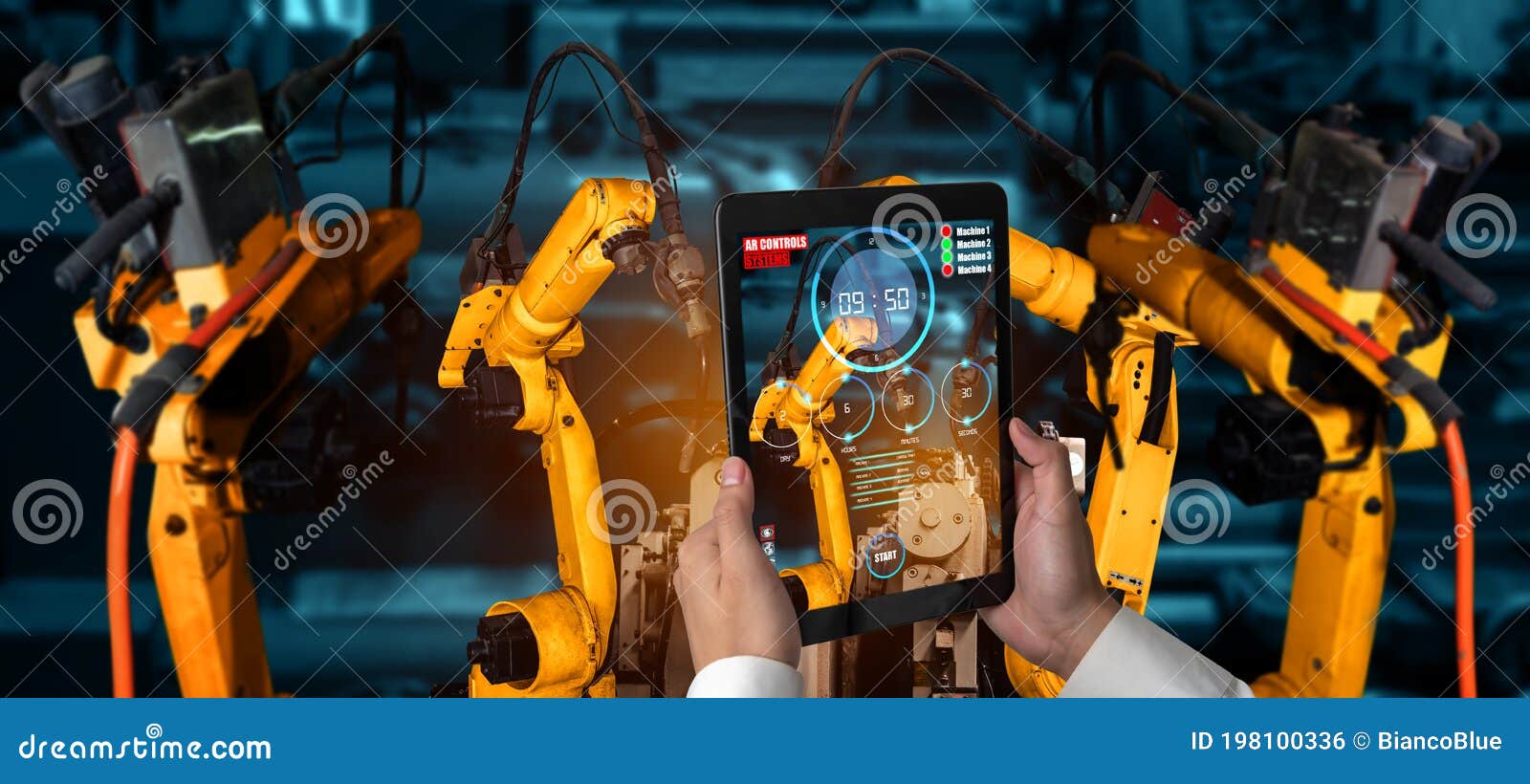 session motivet Barcelona Engineer Controls Robotic Arms by Augmented Reality Industry Technology  Stock Photo - Image of factory, software: 198100336