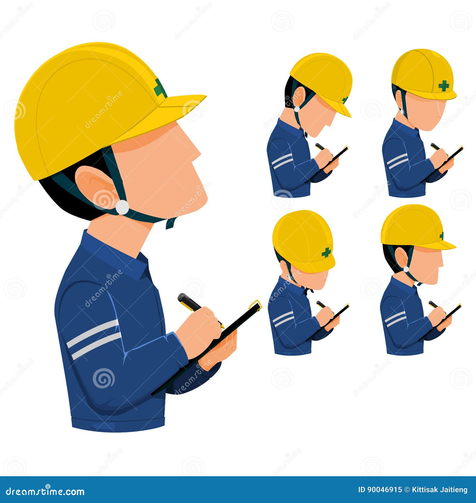 Engineer Hold Writing Pad Stock Vector Illustration Of Inspecting