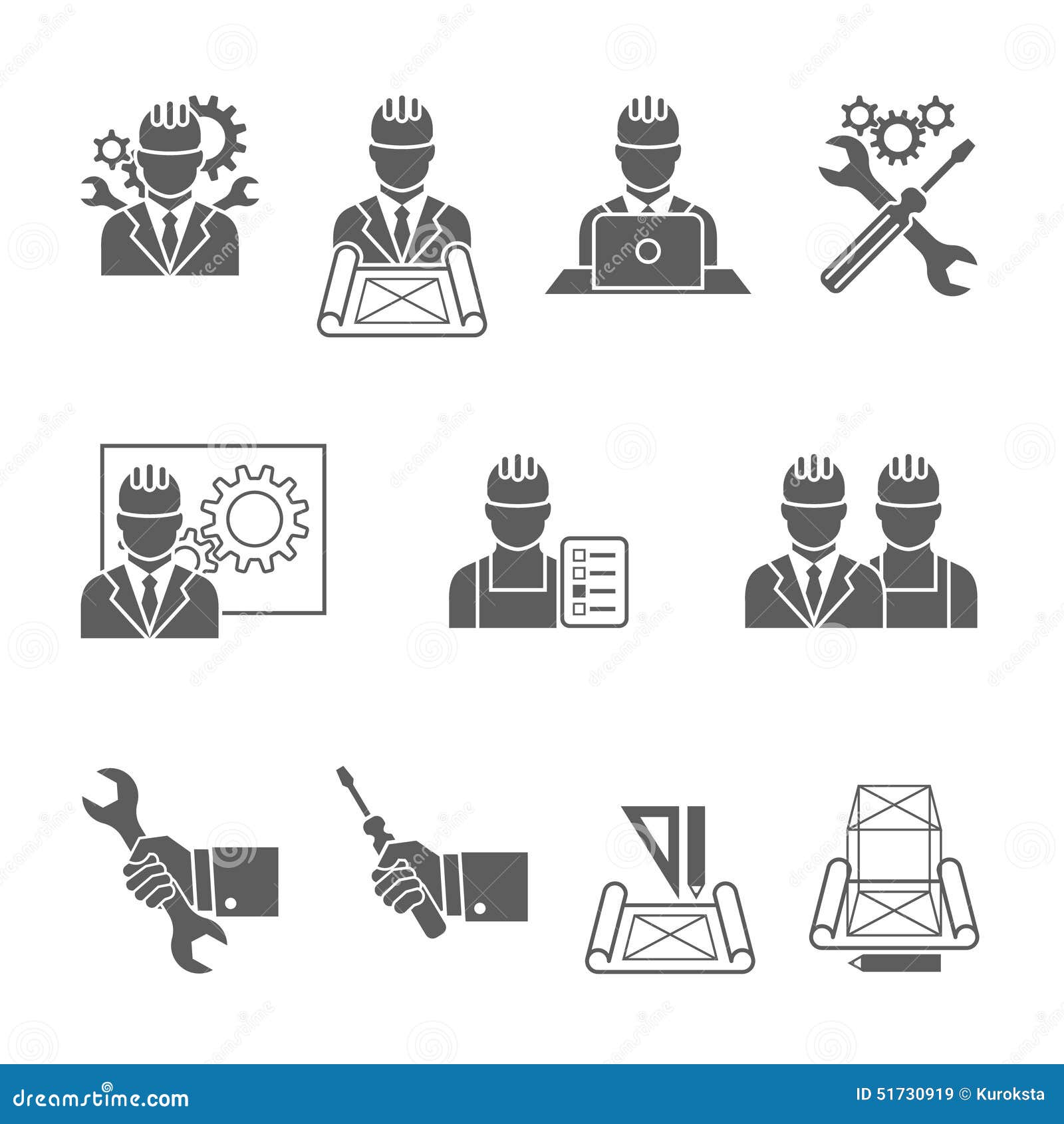 office equipment prices Icons  Vector Set Stock 51730919 Engineer Image: