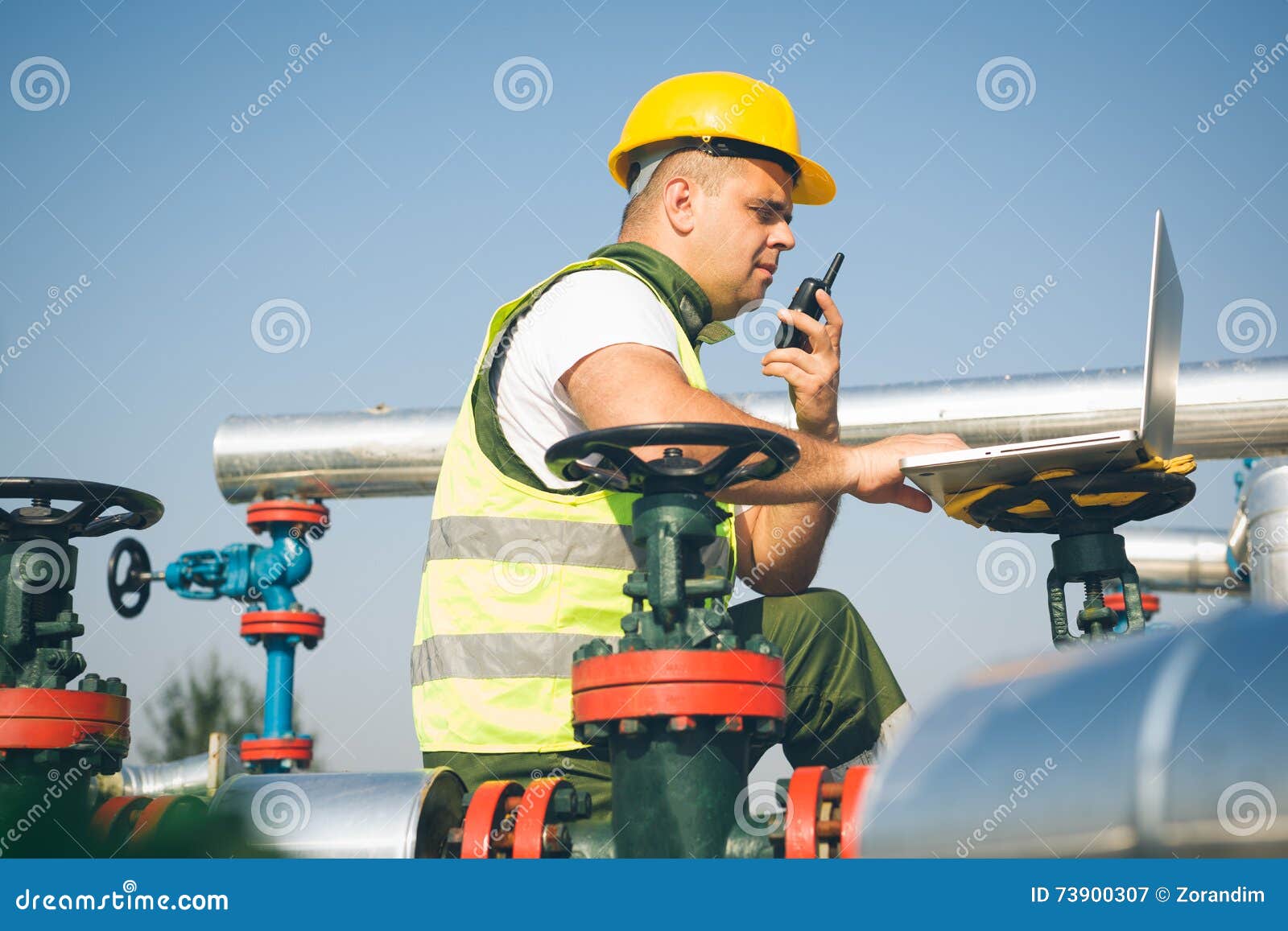 Engineer Inspecting a Valve Stock Image Image of petrochemical
