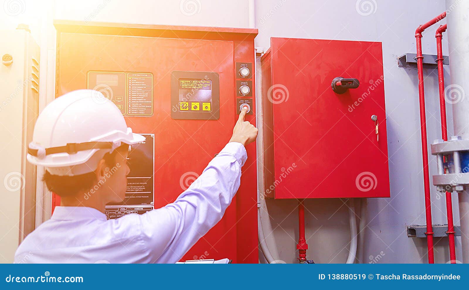 Engineer Inspection Industrial Fire Control System Stock Image Image of equipment, hazard