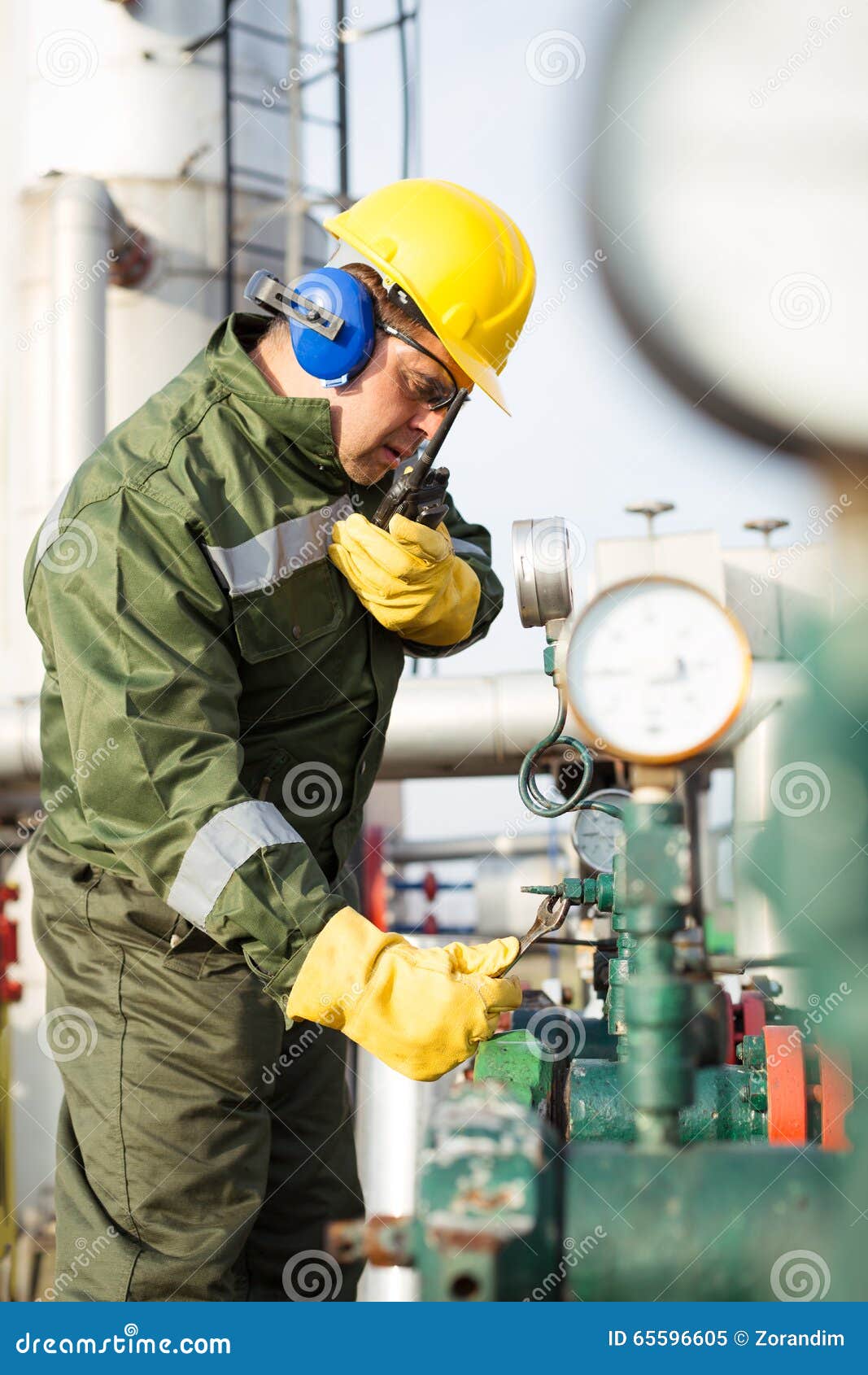 Engineer in the Oil and Natural Gas Field Stock Image Image of