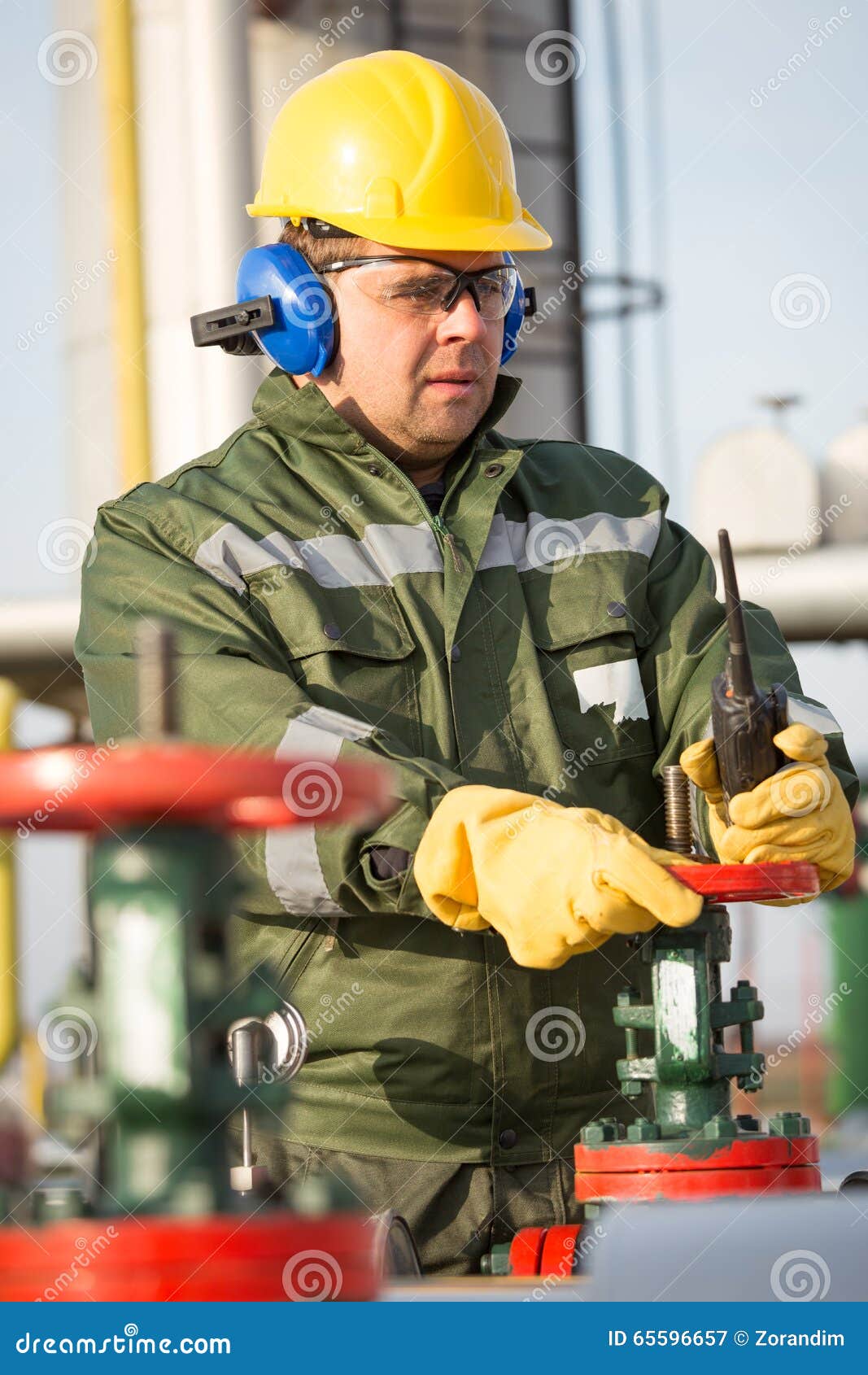 Engineer in the Oil and Natural Gas Field Stock Image Image of pipes