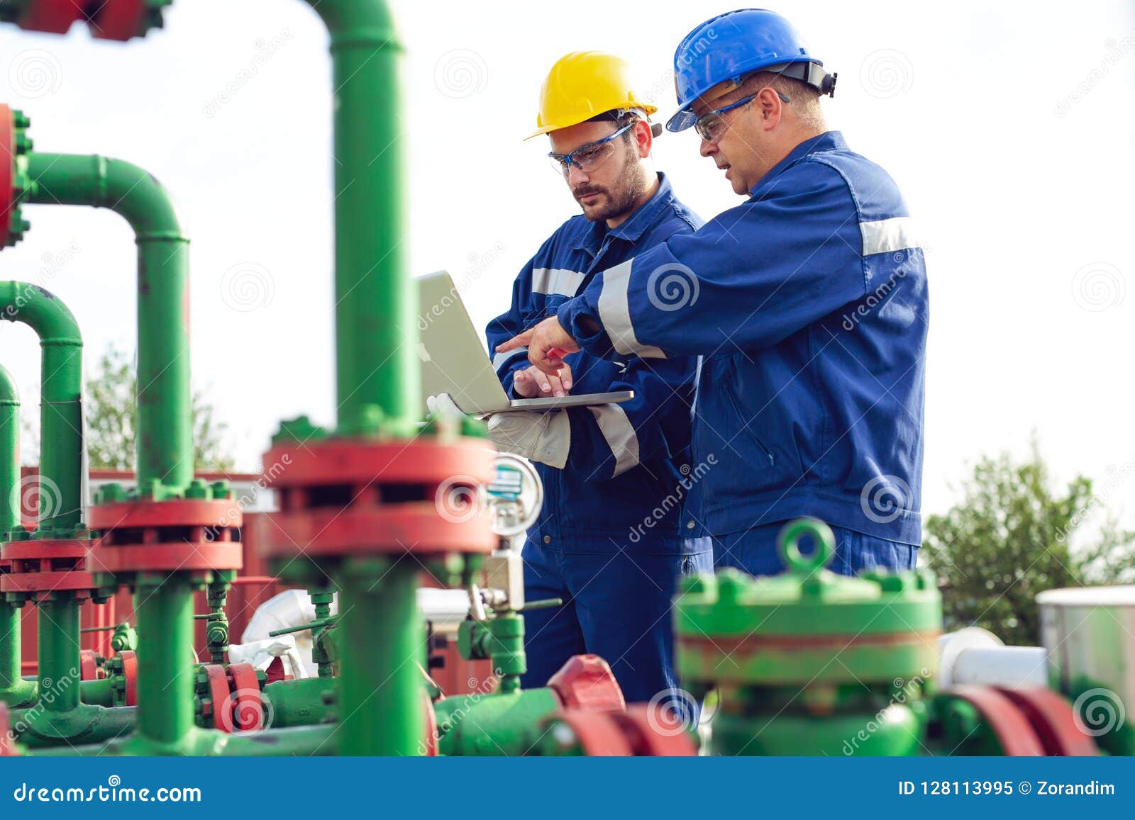 Engineer Power and Energy Using Laptop on Location Site Stock Image Image of field, jack