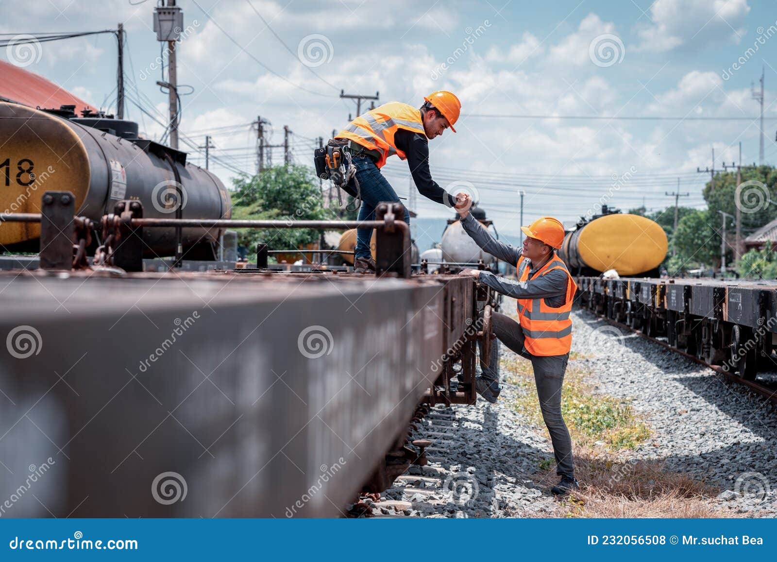 Engineer Railway Under Checking Construction Process Train Testing and