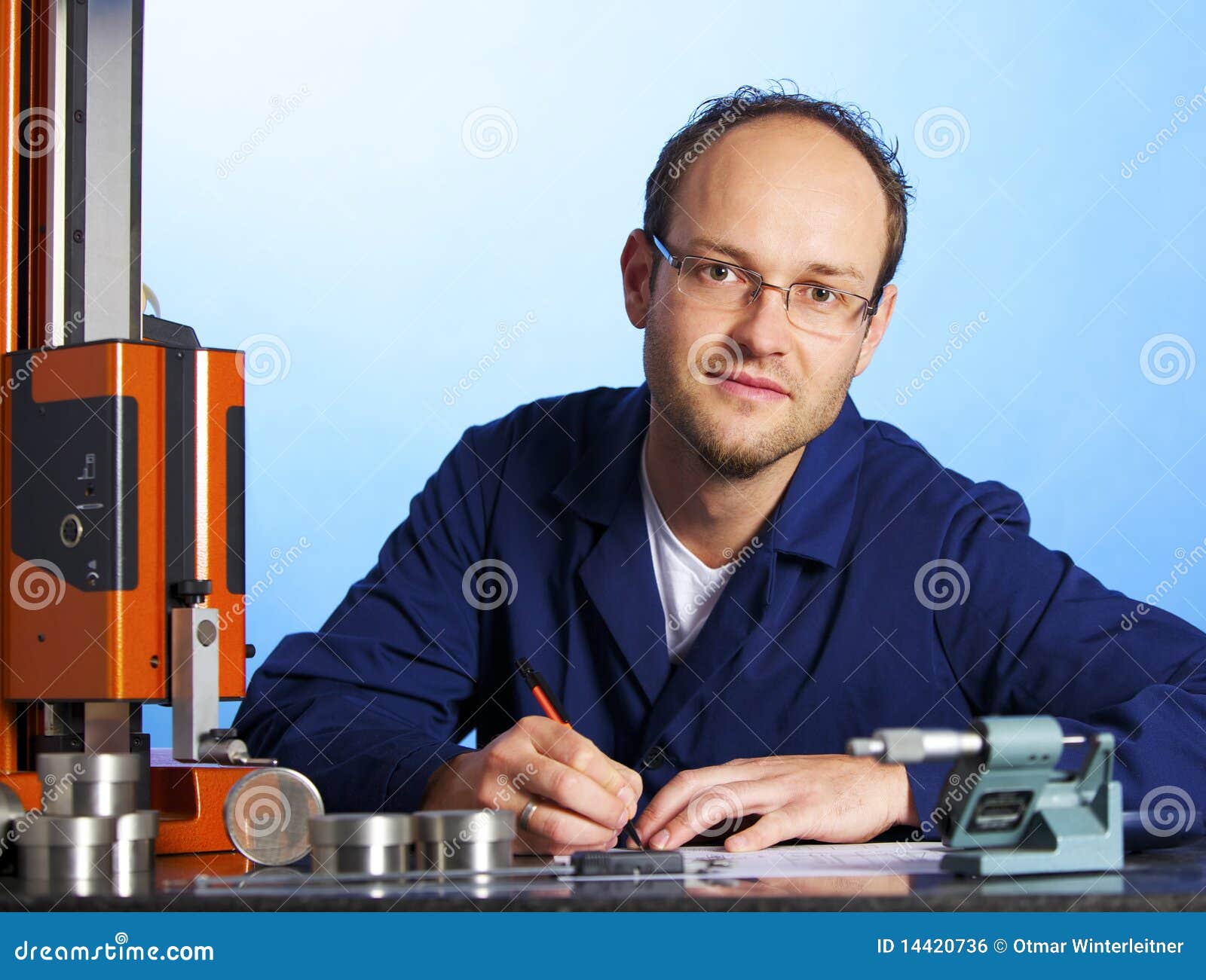 Engineer Recording Measurement Data Stock Photo Image of measure