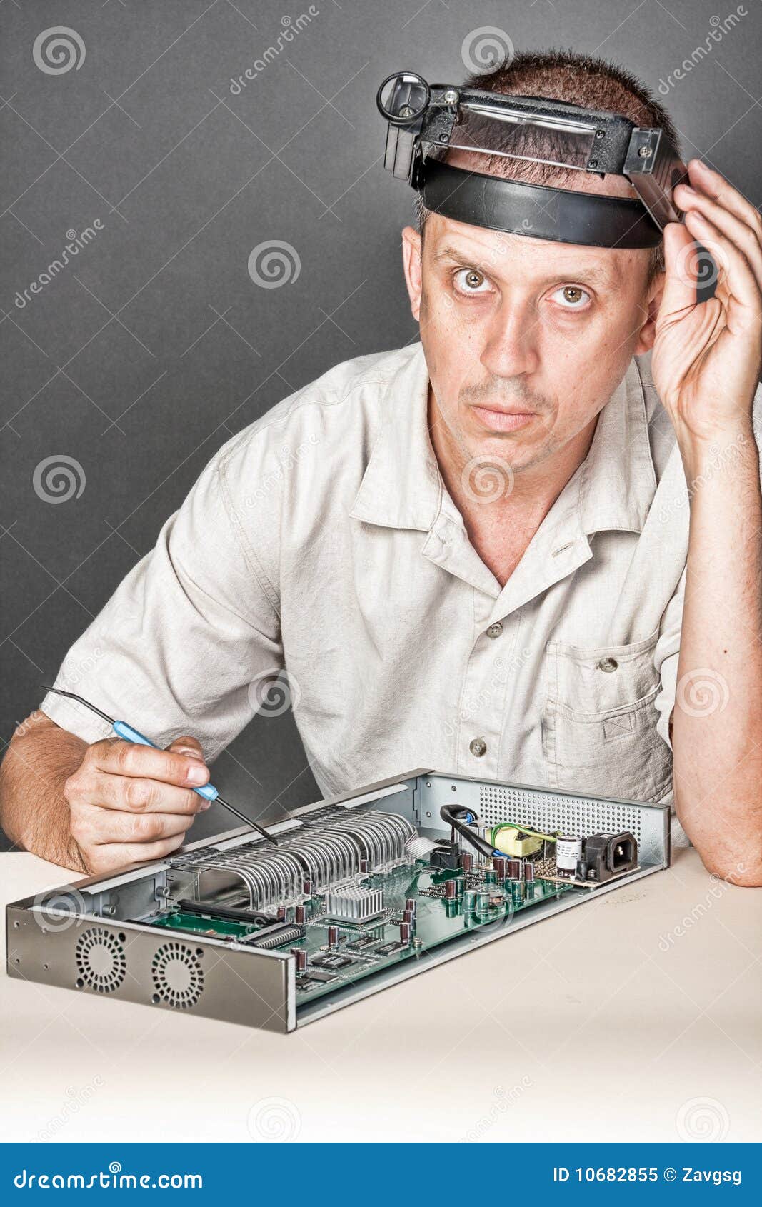 Engineer Repairing Circuit Board Stock Image Image of industry, store