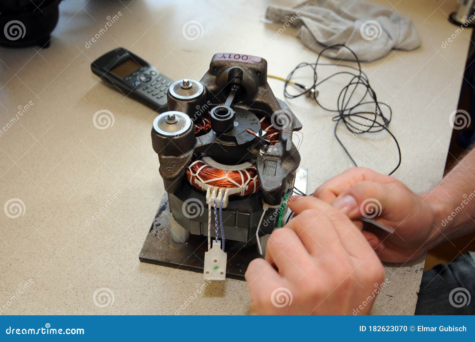 Engineer Working on Electric Motor Stock Photo Image of sustainable