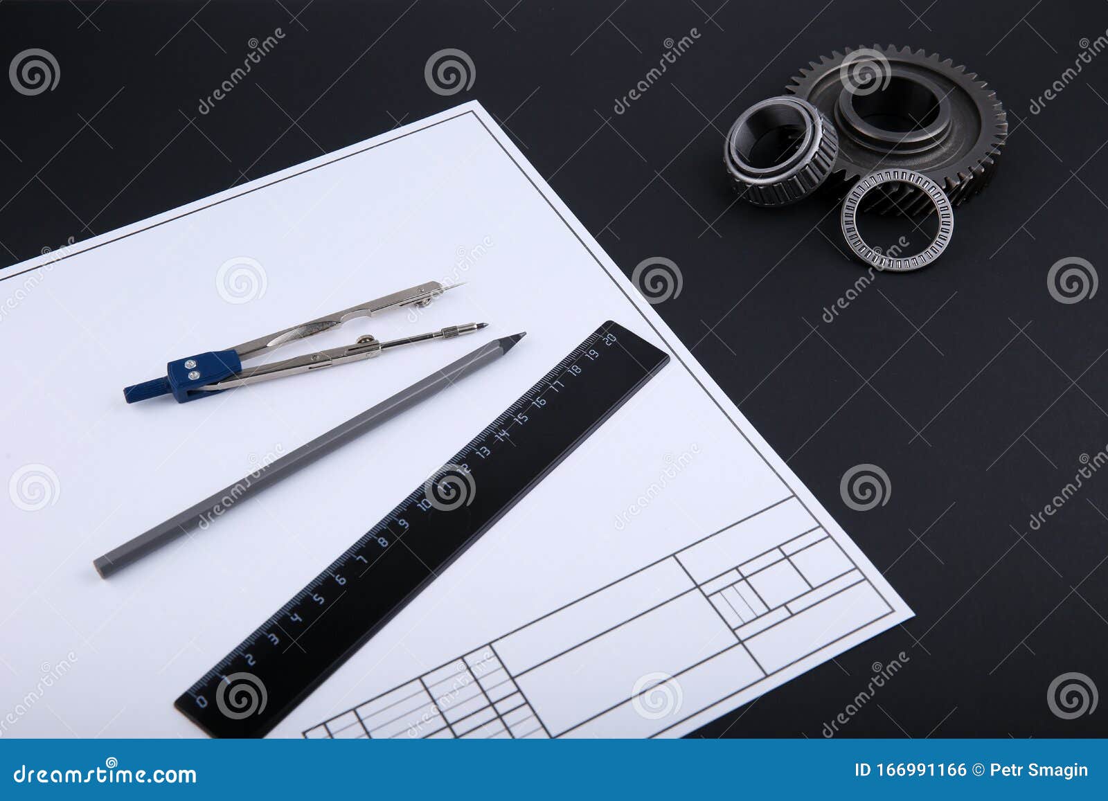 Engineering Background with Drafting Accessories Stock Photo - Image of ...