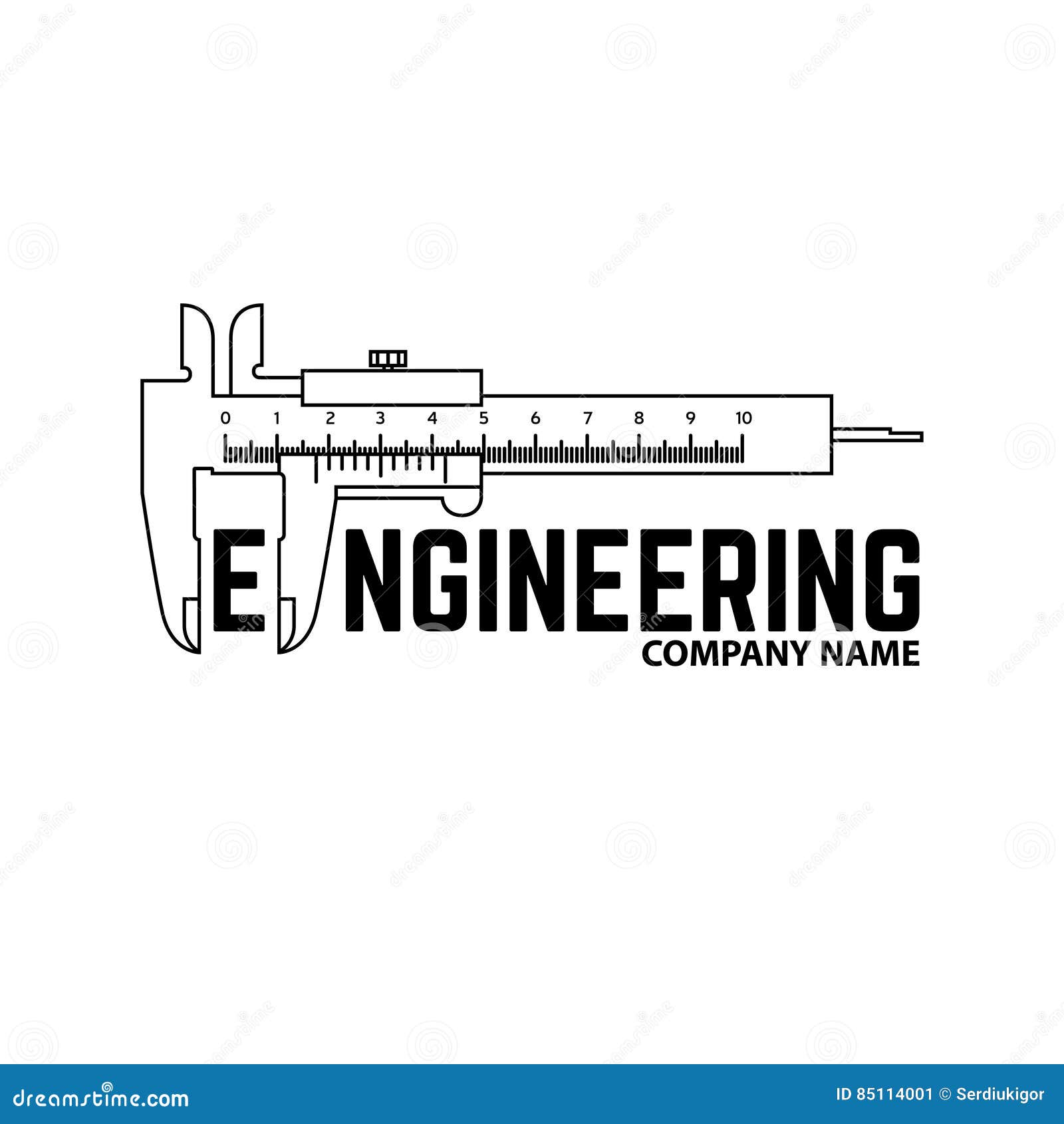 Engineering Company Logo Template Stock Vector Illustration Of