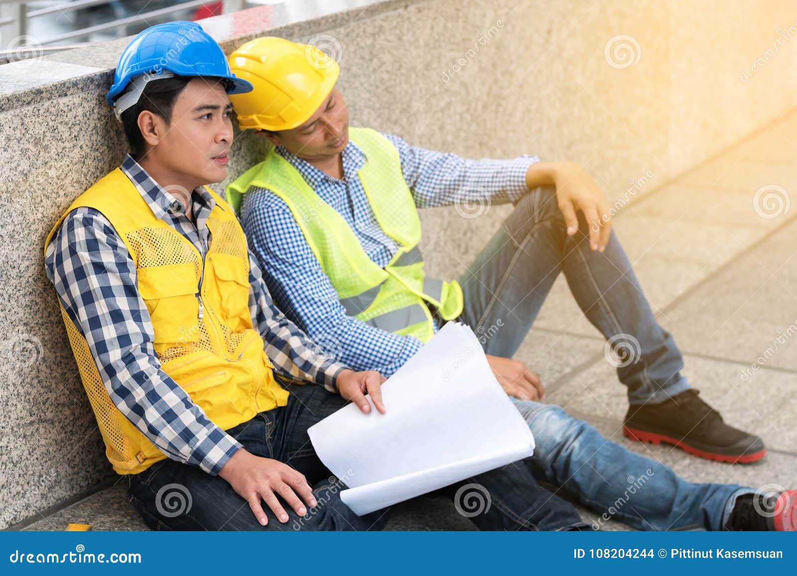 engineering construction teamwork concept : professional engineer work industrial project site