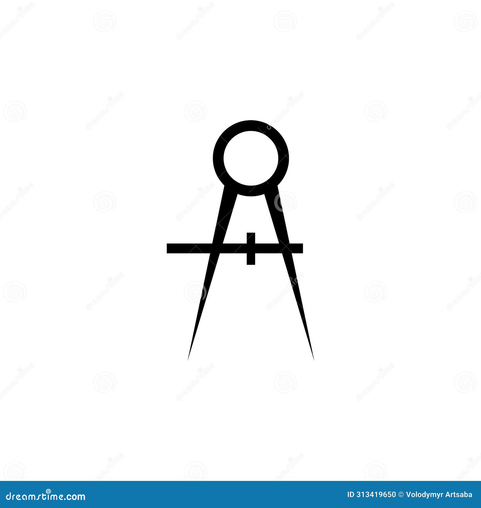 Engineering Drawing Tool. Compass Flat Vector Icon Stock Vector