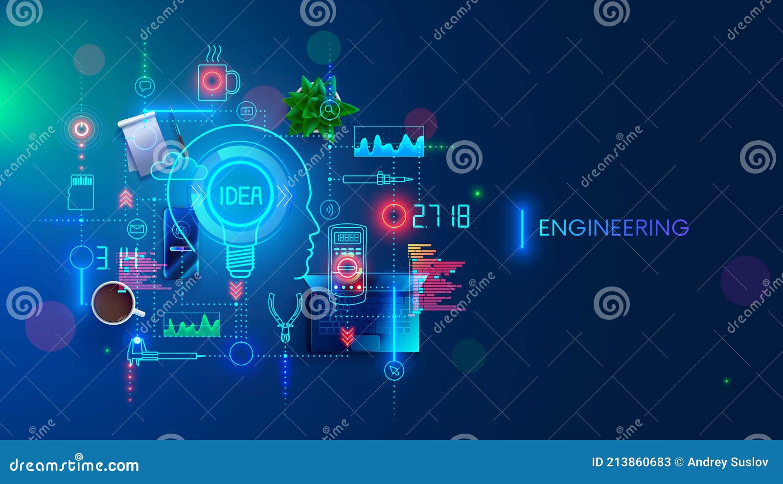 Engineering Idea Concept. Electronic Devices Development. Technology